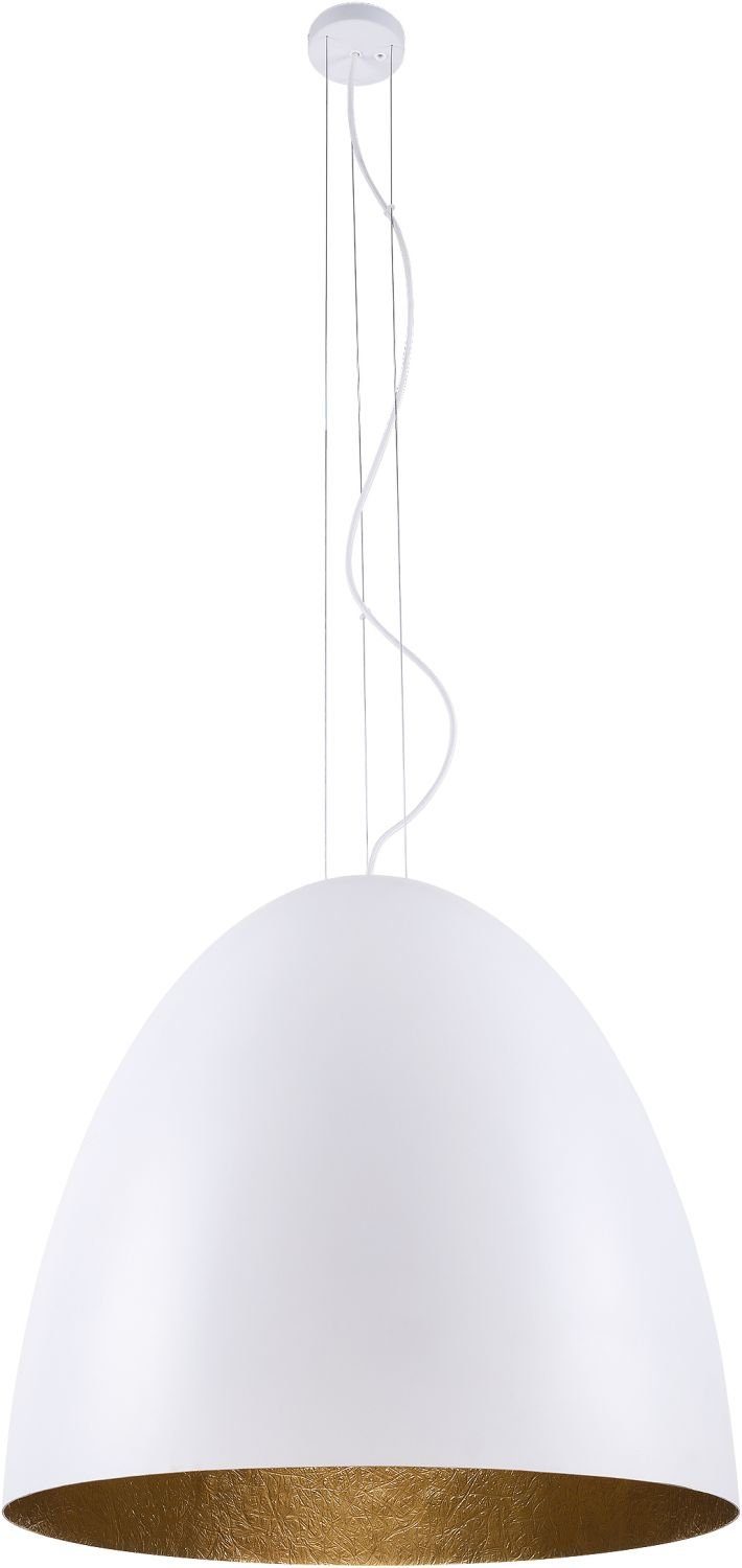 Licht-Erlebnisse Pendelleuchte ORNELLA, ohne Leuchtmittel, Hängelampe Metall in Weiß Gold E27 Loft Design Esstisch
