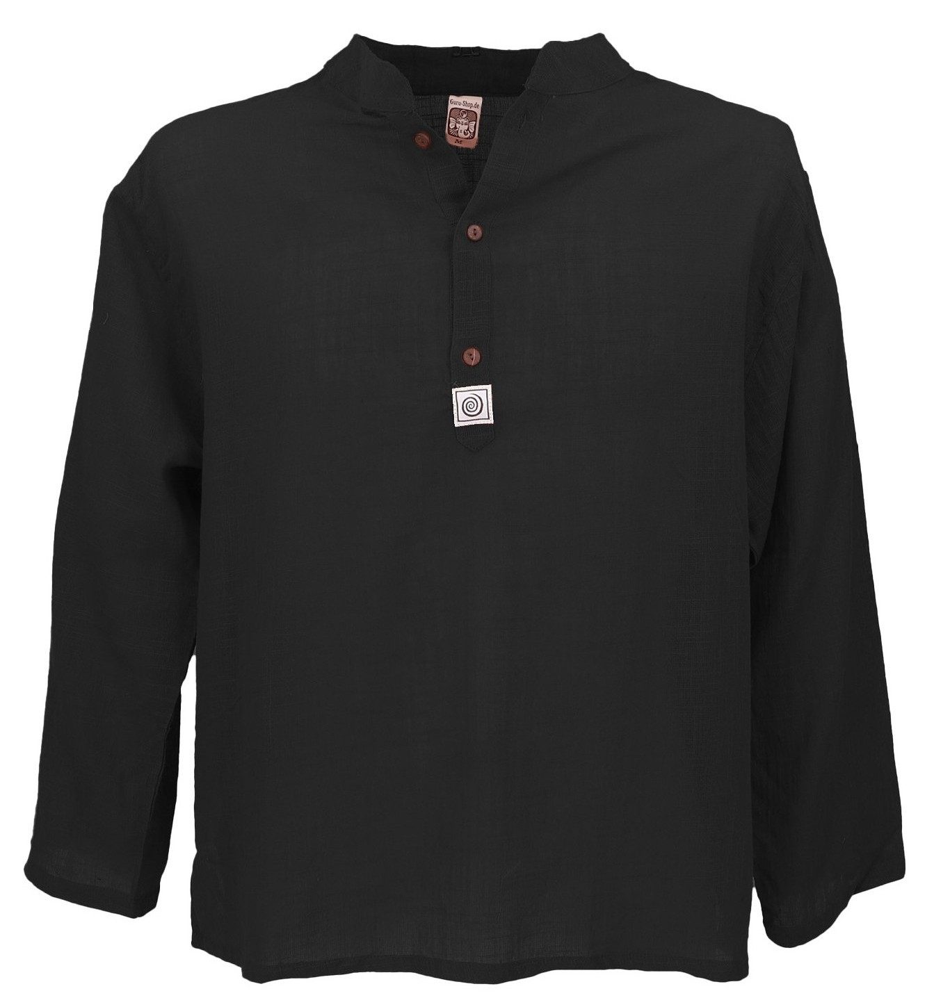 Guru-Shop Hemd & Shirt Yoga Hemd, lässiges Baumwollhemd mit.. Ethno Style, alternative Bekleidung