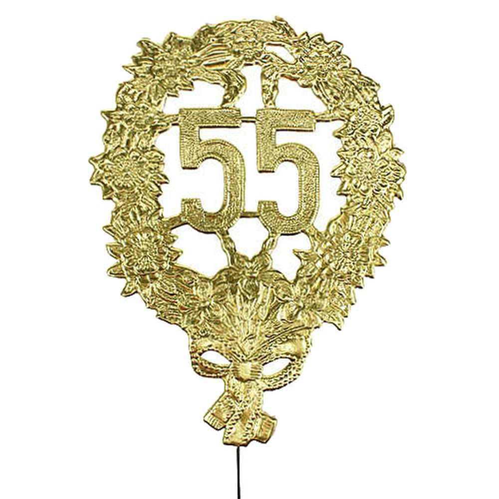 Viana Jubiläumskarte Jubiläumszahl 55 Gold Deko Ø8cm 10er Set für Geburtstagstorte und