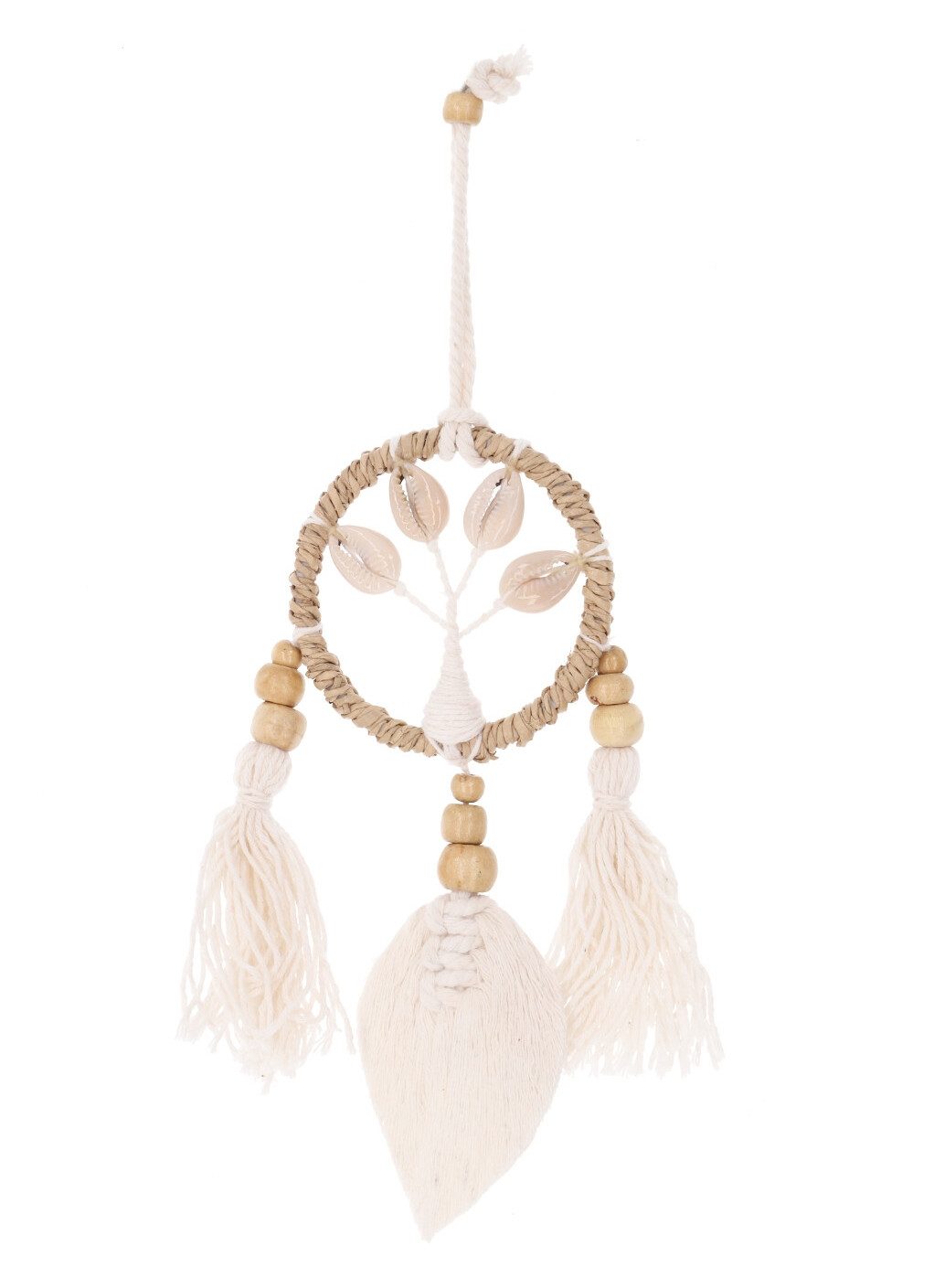 Guru-Shop Dekoobjekt Traumfänger Lebensbaum Dreamcatcher 6 cm - weiß