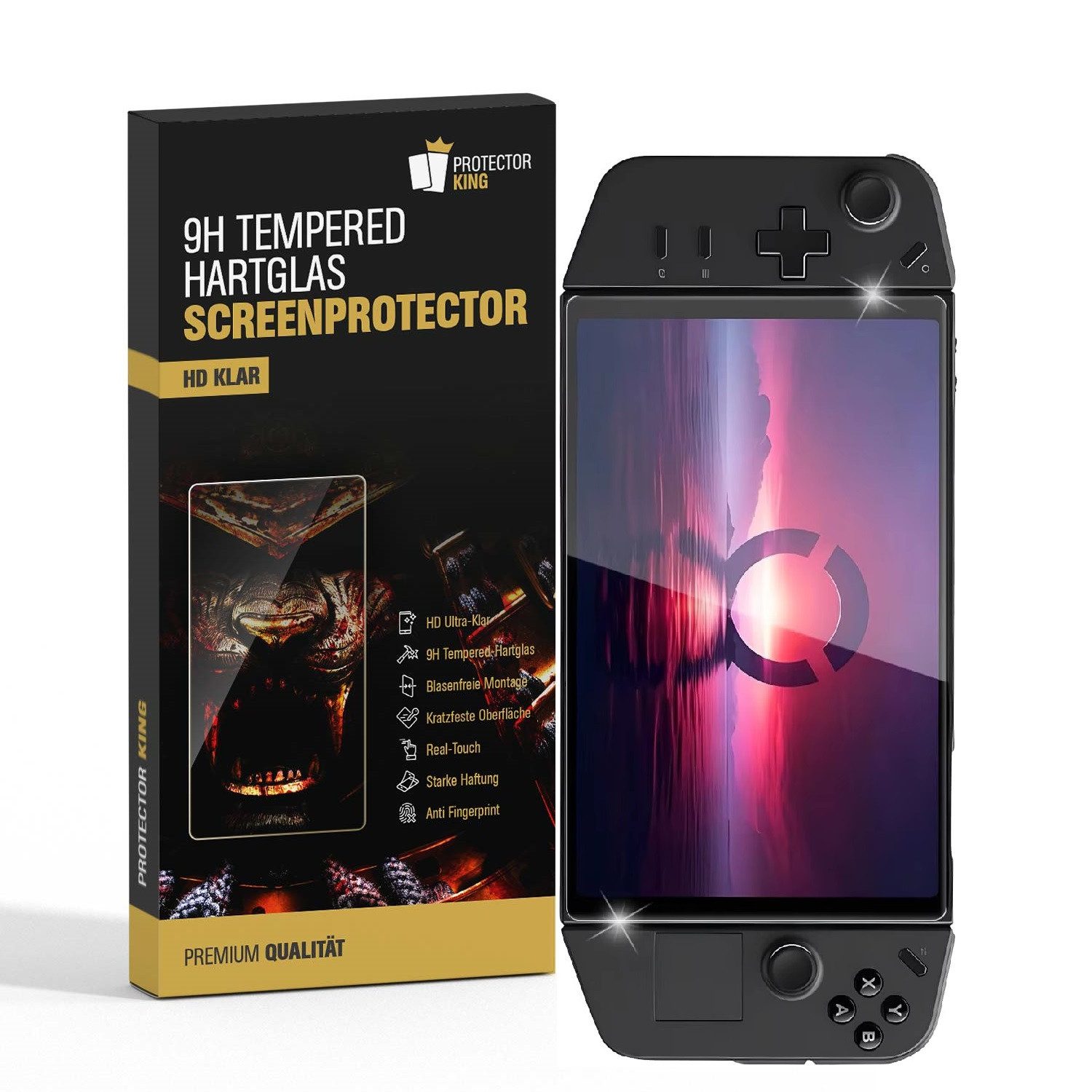 Protectorking Schutzfolie 1x 9H Panzerglas für Lenovo Legion Go HD KLAR echtes Tempered Glass, (1-Stück), Displayschutz, Schutzglas ECHTES TEMPERED 9H Panzerglas 3D-KLAR