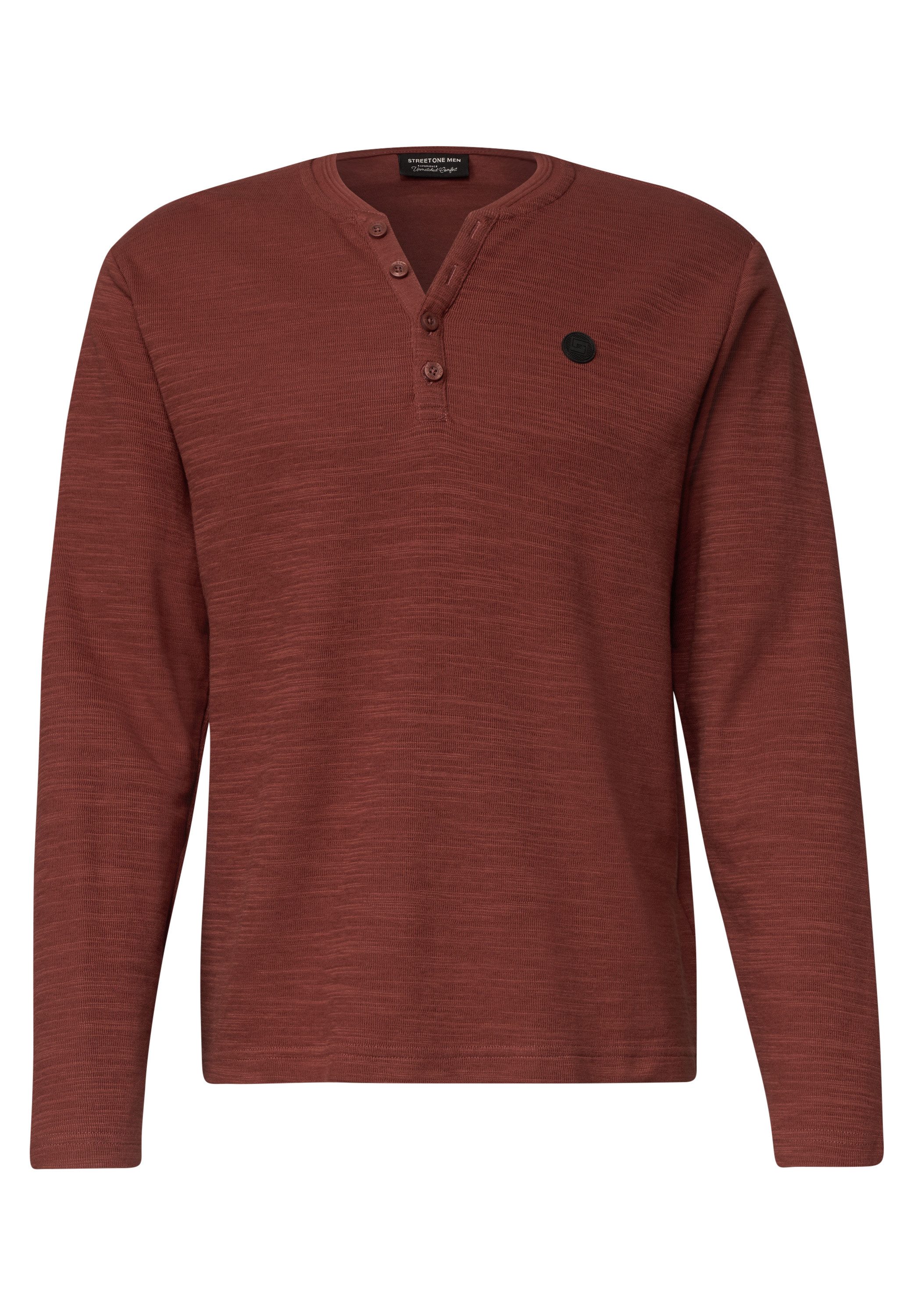 STREET ONE MEN Langarmshirt in Unifarbe – Bild 4 von 5