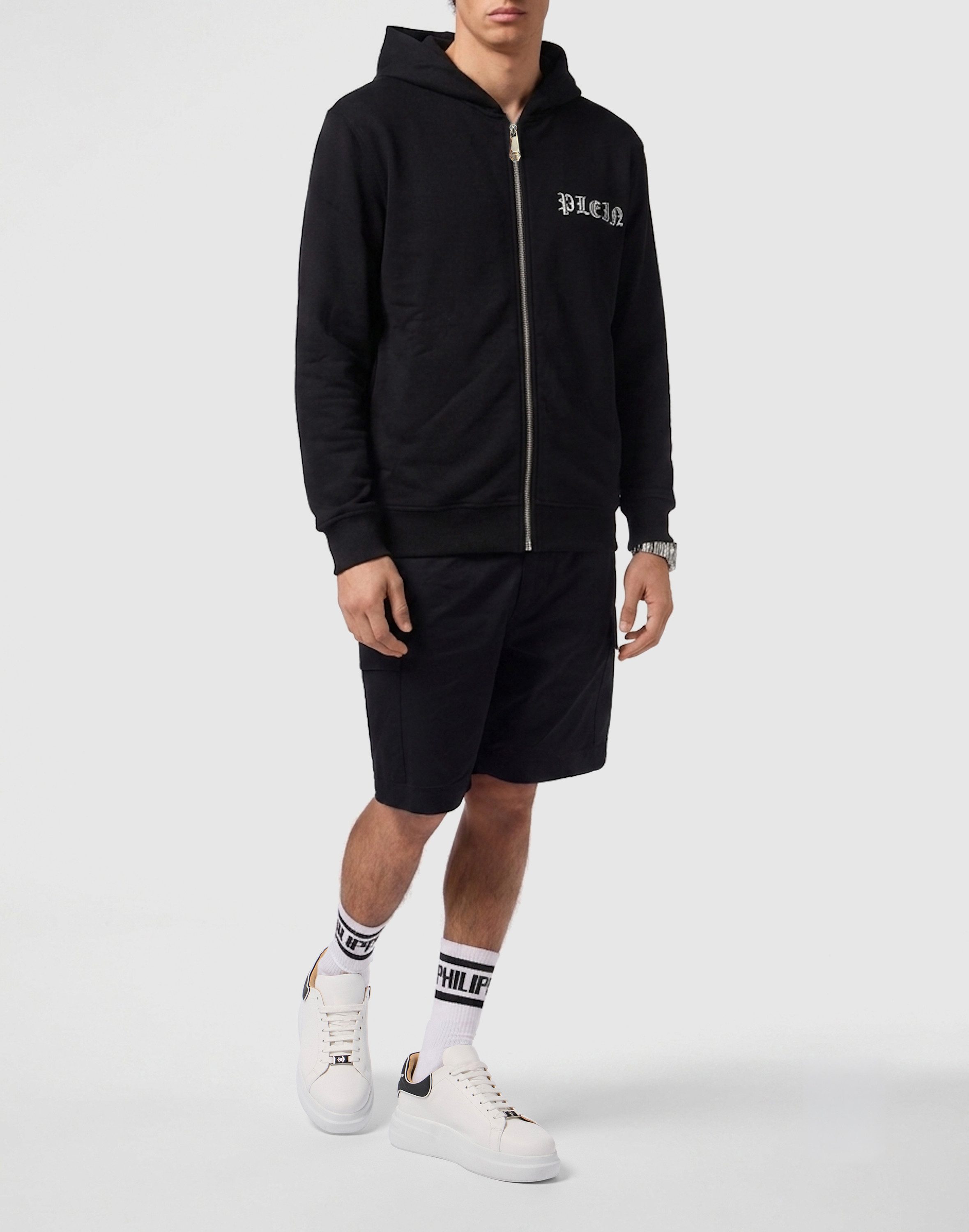 PHILIPP PLEIN Kapuzensweatjacke Skull Mit Schmucksteinen