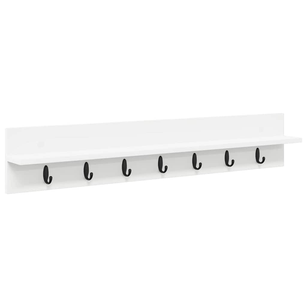 vidaXL Regal Wandmontierter nachttisch Wandhalterung Weiß 100 x 10,5 x 18 cm, 1-tlg.