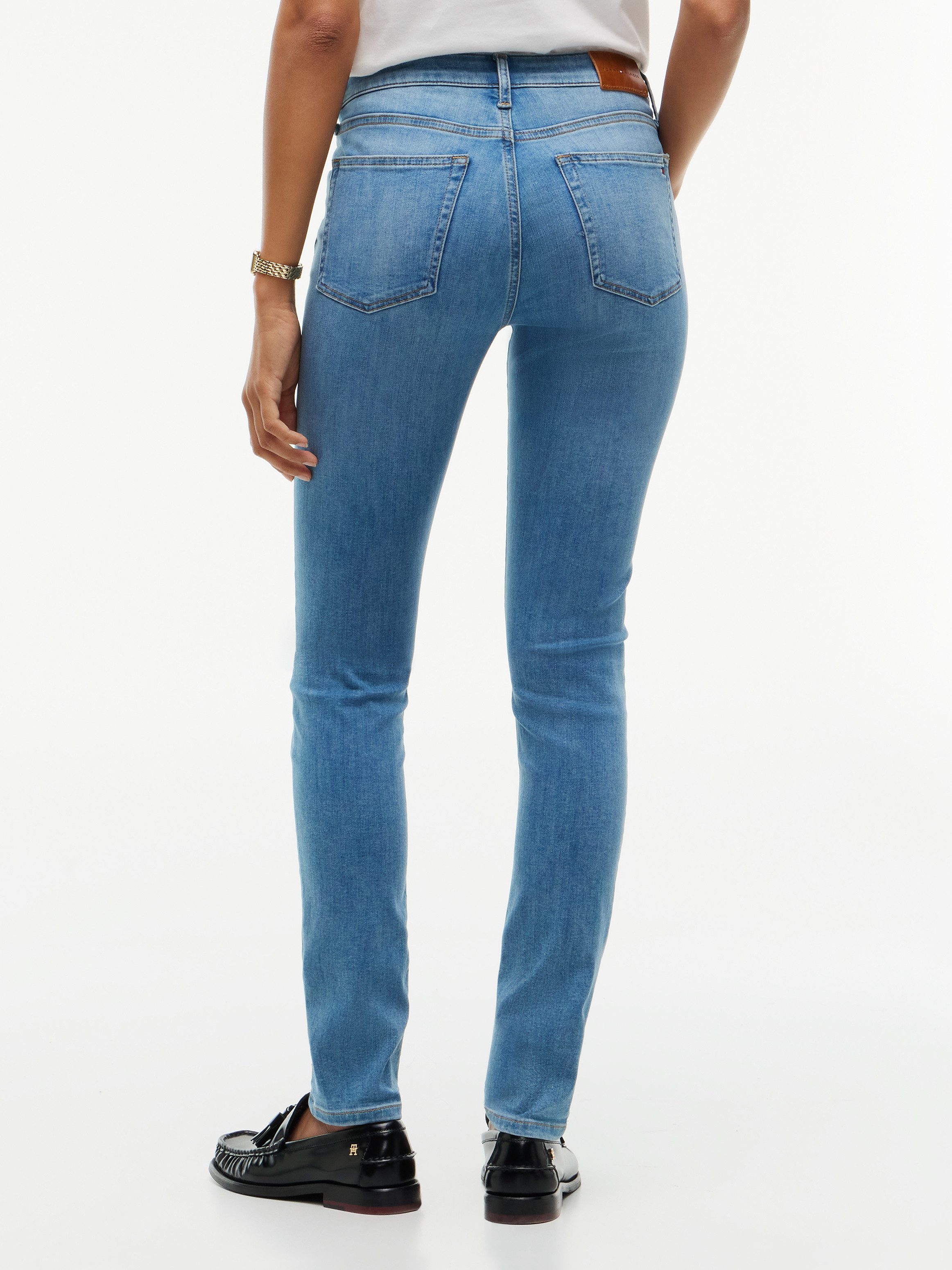 Tommy Hilfiger Skinny-fit-Jeans COMO Skinny RW ACE mit Logo-Badge und knöchellangem Schnitt Baumwollmischung, skinny fit