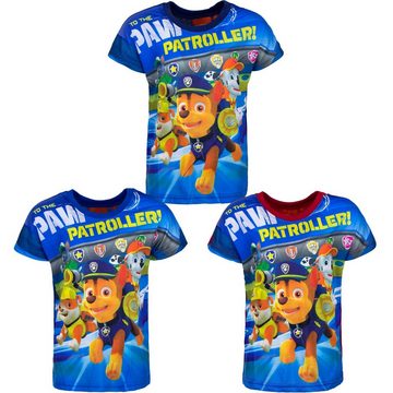 PAW PATROL T-Shirt PAW PATROL Kinder T-Shirt Jungen + Mädchen Größen 92 98 104 110 116 Blau
