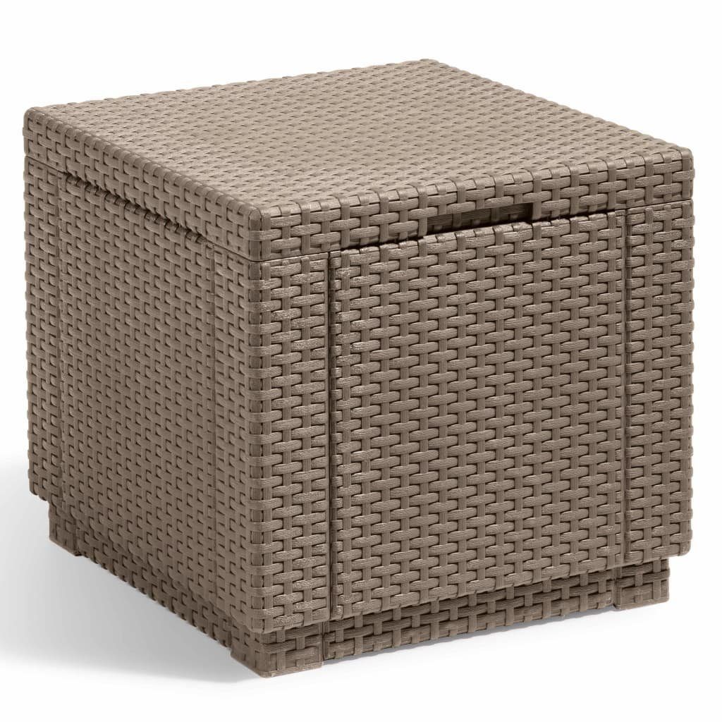 Keter Gartenbox Hocker mit Stauraum Cube Cappuccino-Braun 228749