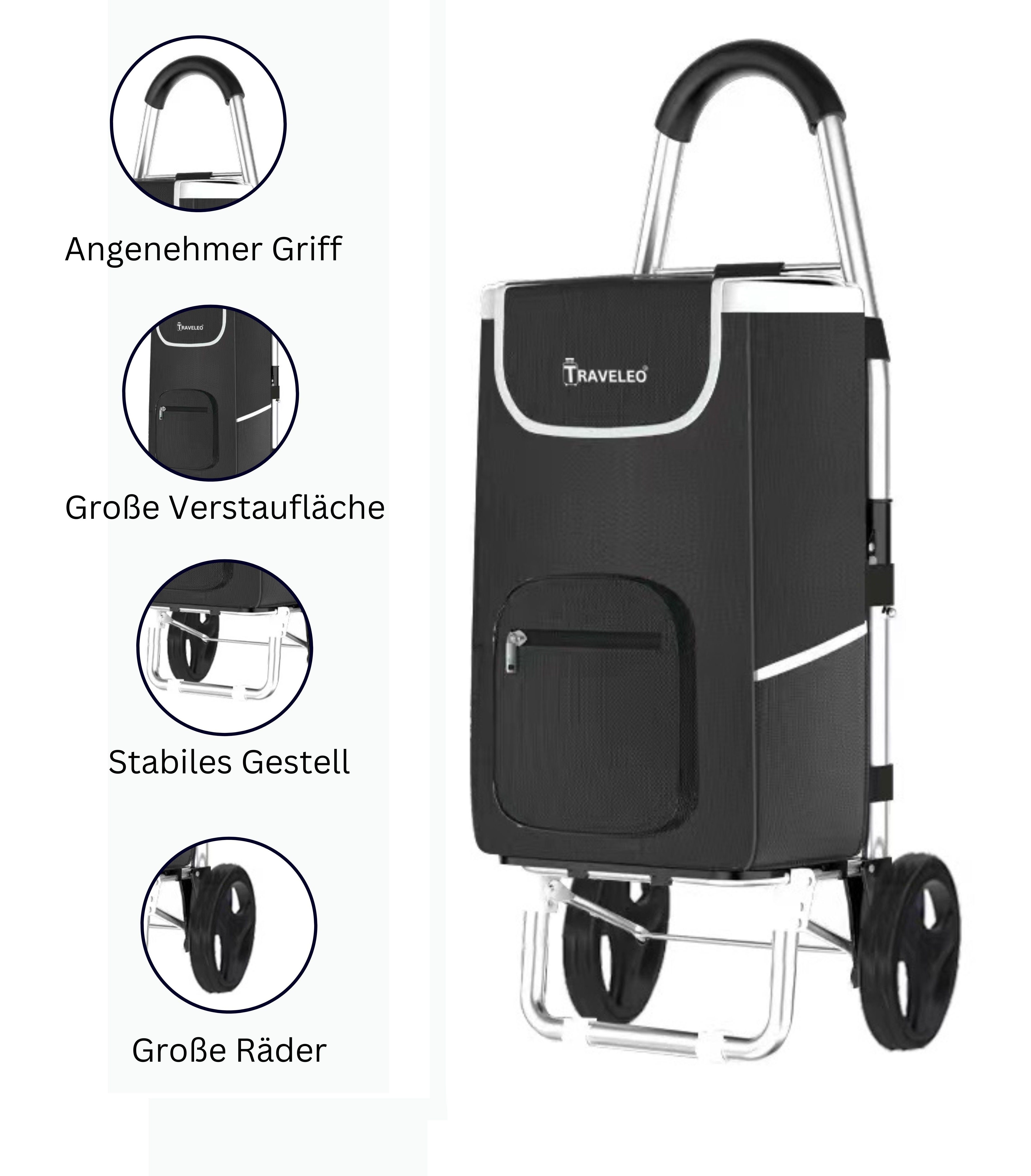Cheffinger Einkaufstrolley 56L Einkauf Trolley - Einkaufswagen Shopping Tro günstig online kaufen