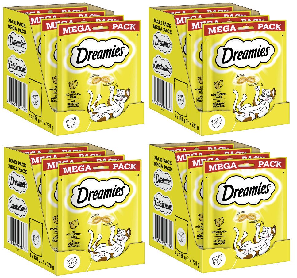 Dreamies DREAMIES™ Käse 16 x 180g, Snack für: Katze