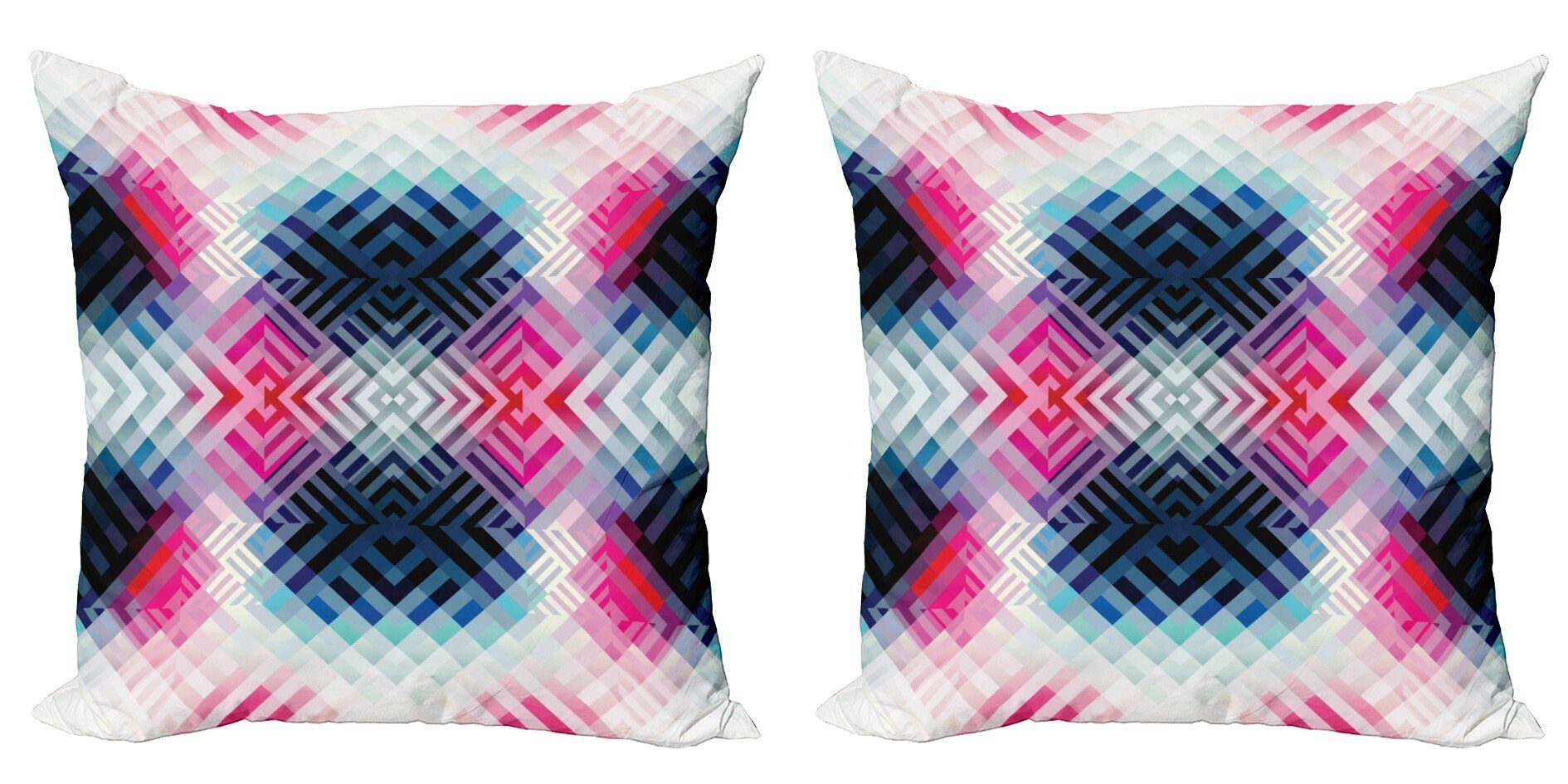 Modern Kissenbezüge Geometrische Accent Stück), Abakuhaus Linien Digitaldruck, (2 Abstrakt Doppelseitiger Winkel