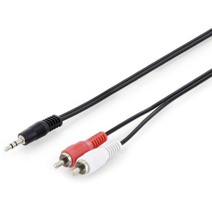 Digitus Audio Adapterkabel stereo 3.5mm - 2x RCA Audio- & Video-Kabel (2.50 cm)