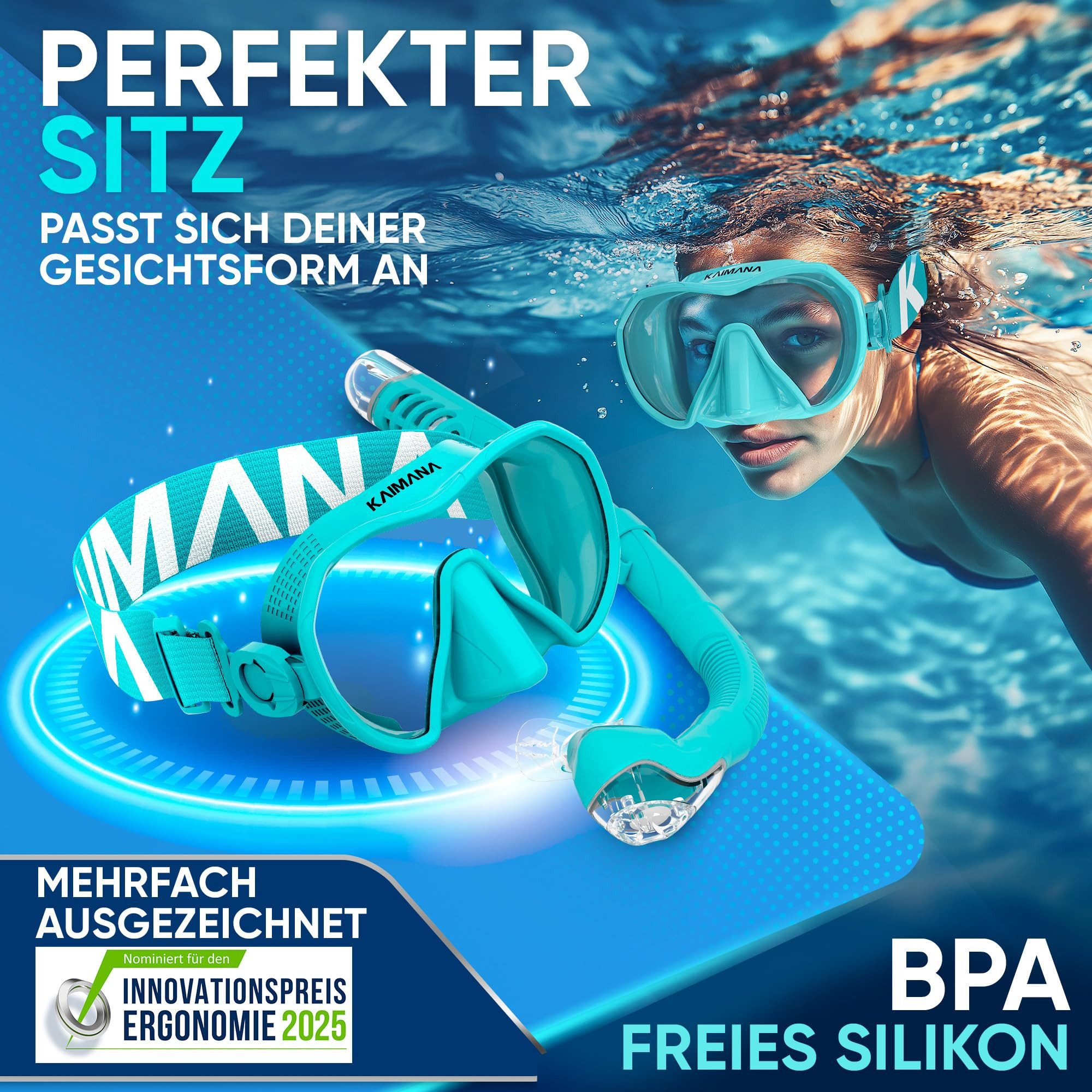 KAIMANA Tauchermaske AquaVision Prolite Schnorchelset für Erwachsene inkl. günstig online kaufen