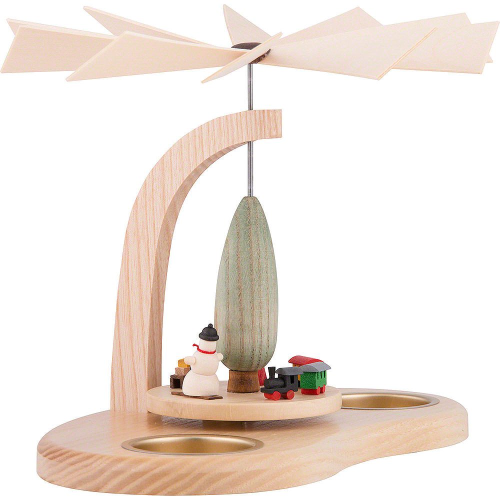 Seiffener Kunsthandwerk Theo Lorenz Weihnachtspyramide 1-stöckige Pyramide Kinderpyramide mit Teelicht (17cm) von Theo Lorenz