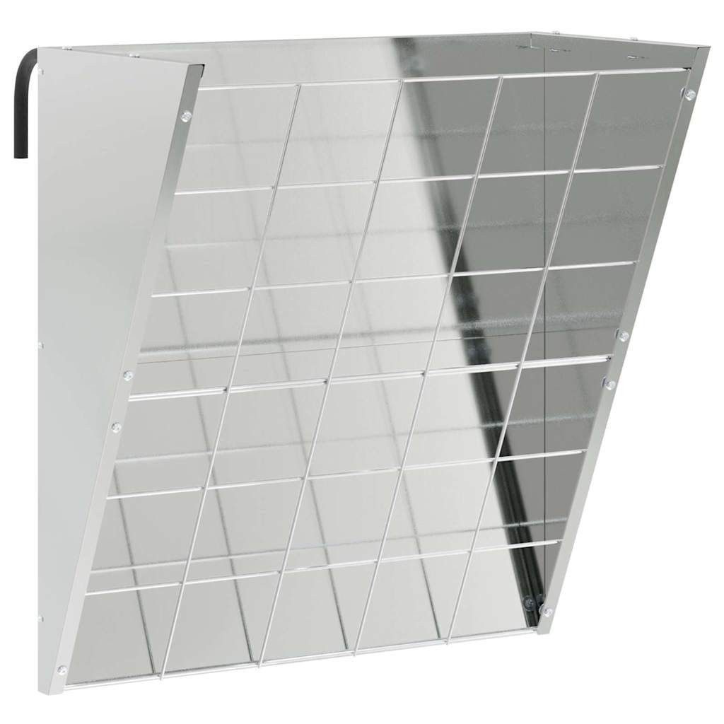 vidaXL Futterspender Hängender Heufutterspender Silber 61 x 33 x 66 cm 5 kg