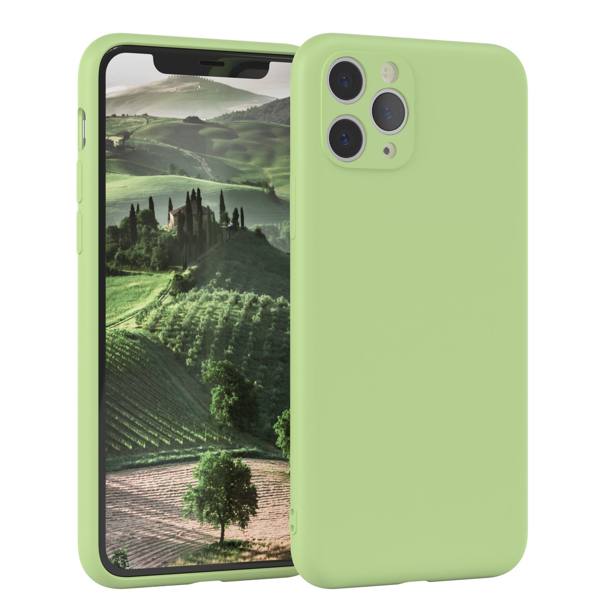 EAZY CASE Handyhülle für Apple iPhone 11 Pro Hülle Silikon 5,8 Zoll, Smart Slimcover Matt Silikon Schutzhülle mit Kameraschutz tpu Grün