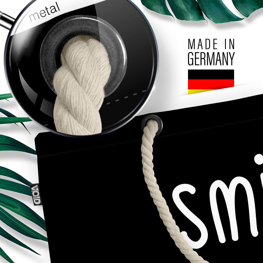 VOID Strandtasche (1-tlg), Smile Cartoon Grafik Karte Tier Cartoon Grafik Schwarz Weiss Zeichnun