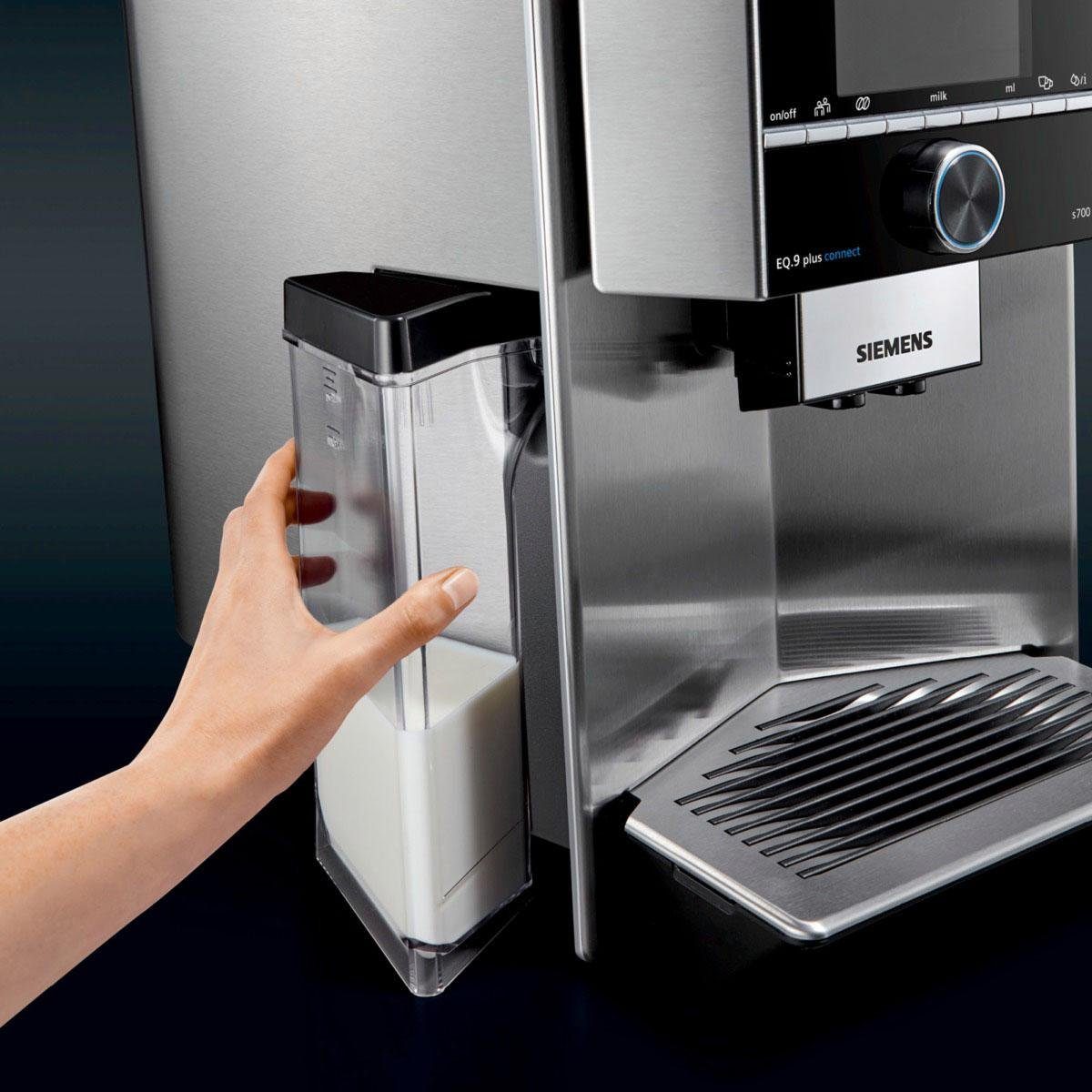 SIEMENS Milchbehälter TZ90009, Zubehör für alle Kaffeevollautomaten der EQ.9  Reihe, praktisch zu verstauen