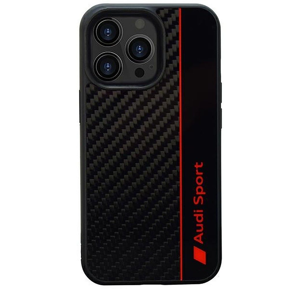 Audi Handyhülle Carbon-Case Sportcover, Carbon-Optik, Audi Sport Streifen, lizenziert