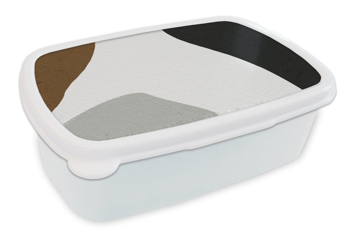 Lunchbox und Gestaltung Minimalismus Brotdose, MuchoWow Formulare, - (2-tlg), - für weiß Brotbox Erwachsene, Kinder Kunststoff, Jungs Mädchen und für