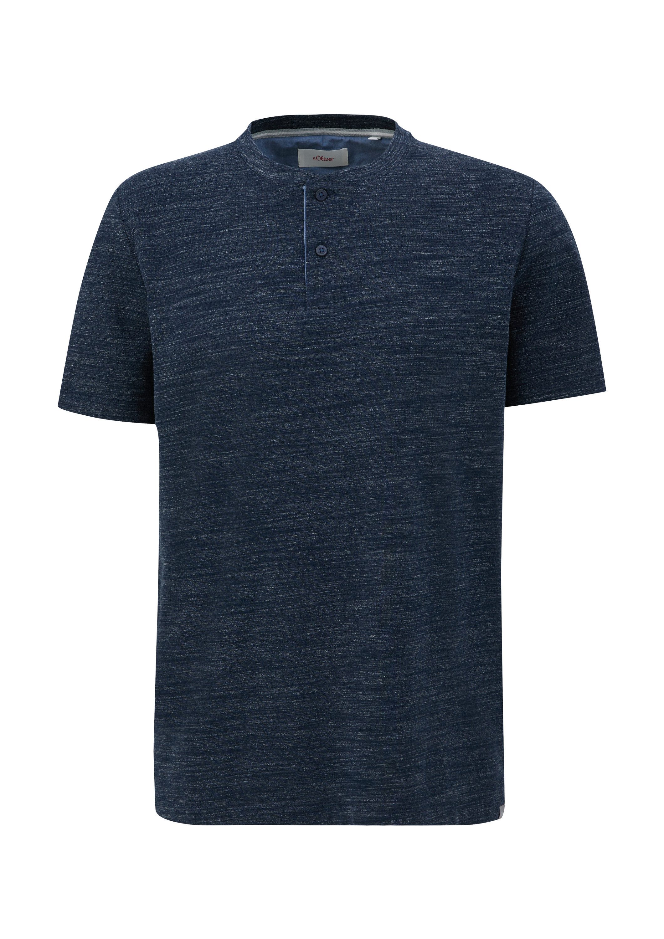 s.Oliver Kurzarmshirt T-Shirt Meliertes T-Shirt mit Henley-Ausschnitt günstig online kaufen