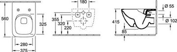 Villeroy & Boch WC-Komplettset V&B Wand-WC VENTICELLO ti. 560x375mm spü