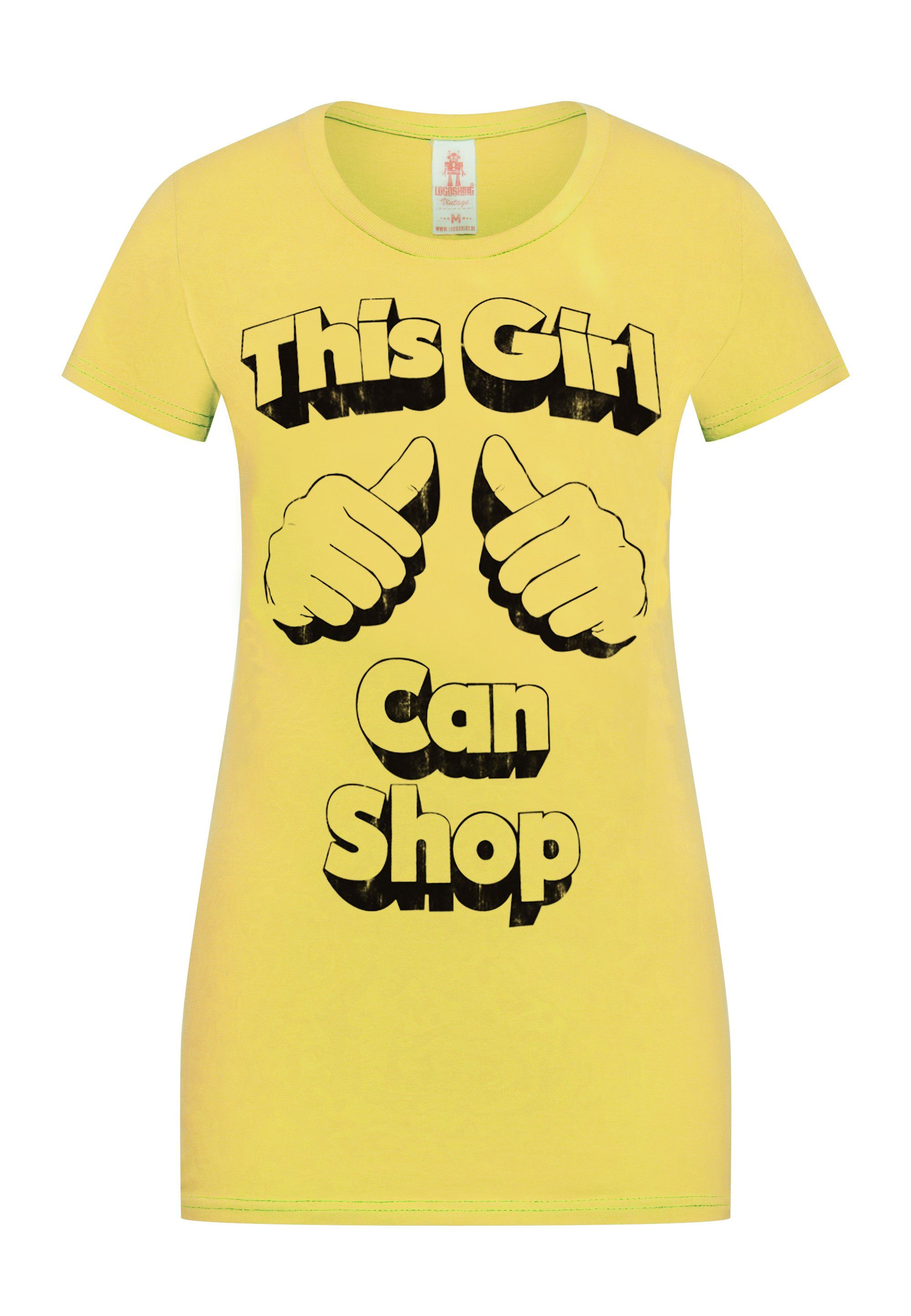 LOGOSHIRT lizenziertem Spruch Can Print Girl Shop - T-Shirt This mit