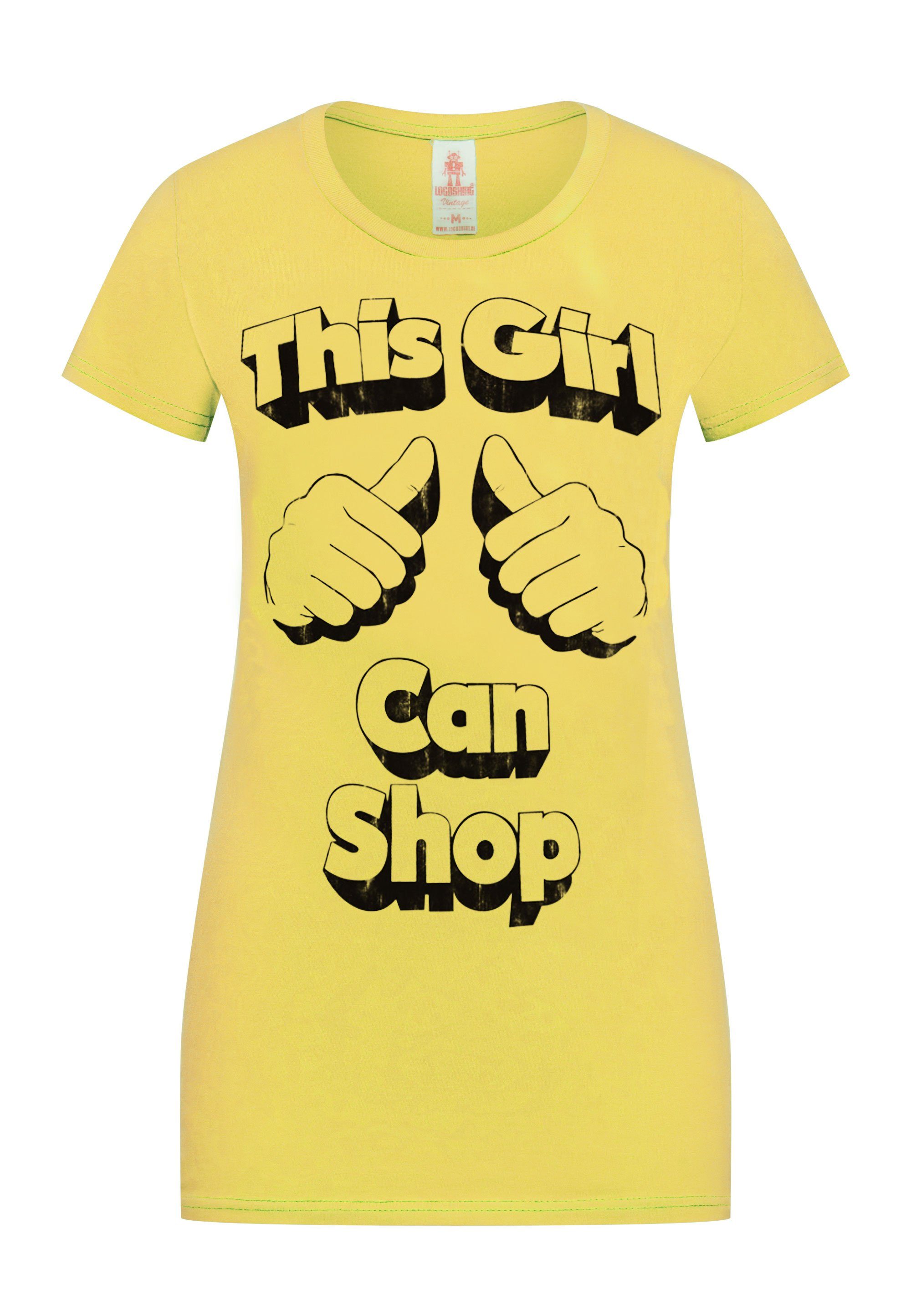 LOGOSHIRT T-Shirt Spruch - This Girl Can Shop mit lizenziertem Print | T-Shirts