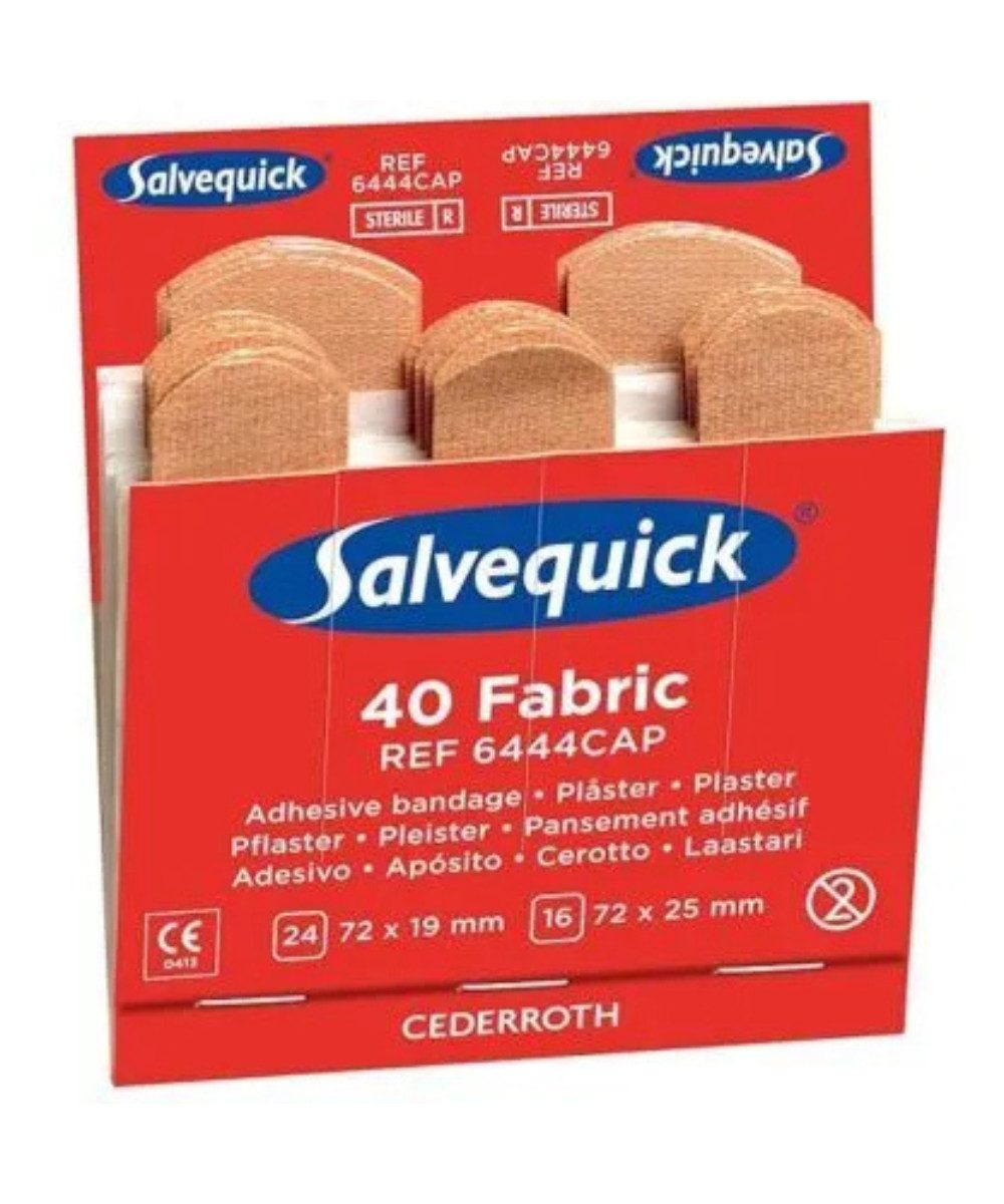 Salvequick@ Wundpflaster Salvequick Cederroth Pflaster Textile, 40 Strips (packung, 40 St., Cederroth Pflaster), 24 x Strip (7,2 x 1,9 cm) & 16 x Strip (7,2 x 2,5 cm) [40St]