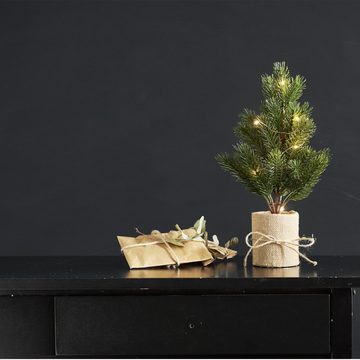 STAR TRADING LED Baum LED Tischbaum Tischdeko warmweiß 35cm Weihnachtsdeko Timer Batterie, LED Classic, warmweiß (2100K bis 3000K)