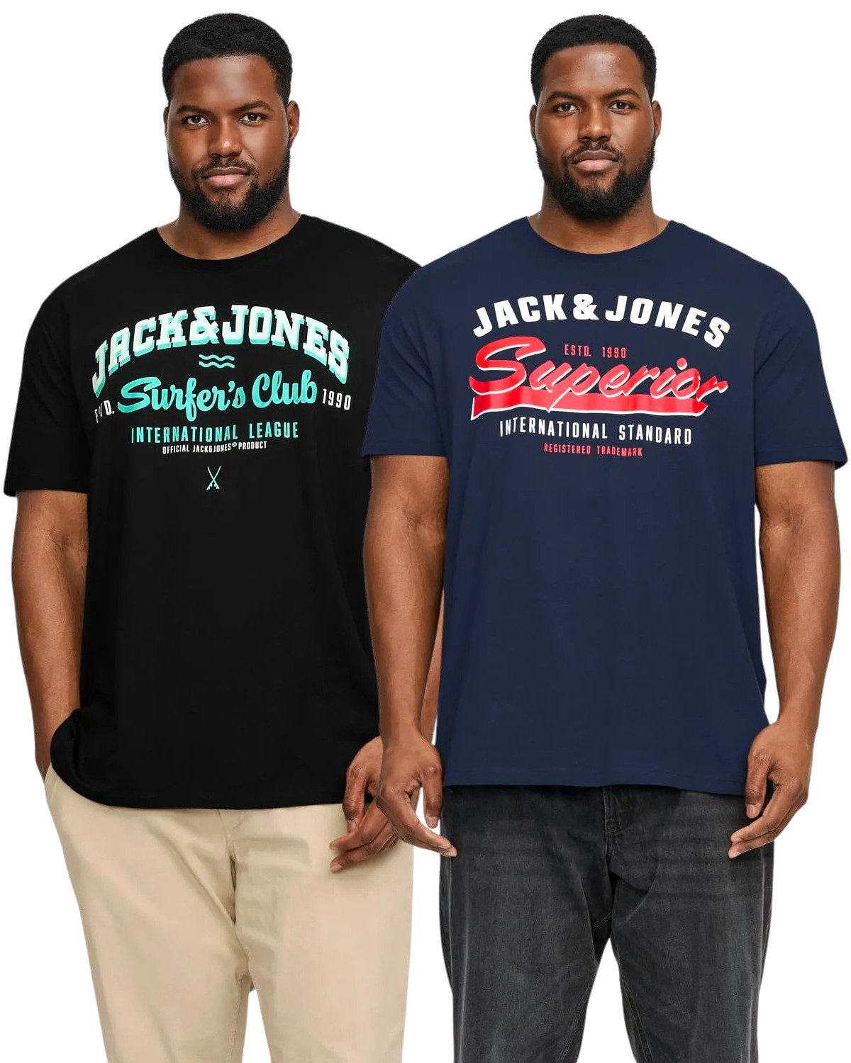 Jack & Jones PlusSize Print-Shirt (2er-Pack) günstig online kaufen