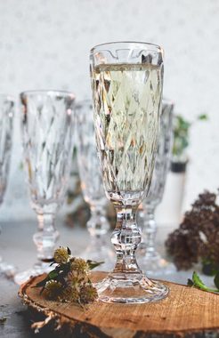 Sendez Sektglas 6 Sektgläser 150ml auf Fuß Beate Sektkelche Champagner Prosecco Sektglas Proseccoglas, Glas