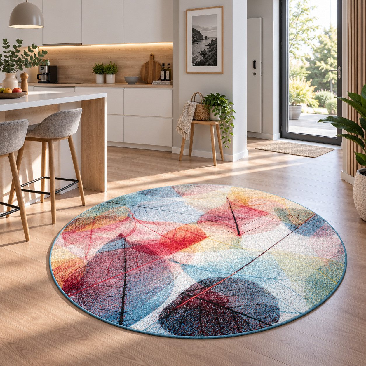 Pergamon Designteppich Designer Teppich Faro Tropical Blätter Rund, Rechteckig, Höhe: 11 mm