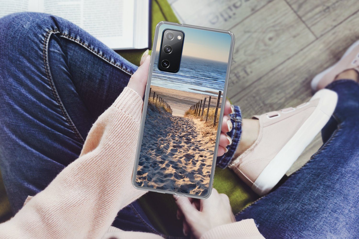 MuchoWow Handyhülle für Samsung Galaxy S20 FE Strand - Meer - Niederlande - Dünen - Sonne, Phone Case, Silikon, Schutzhülle Dünn