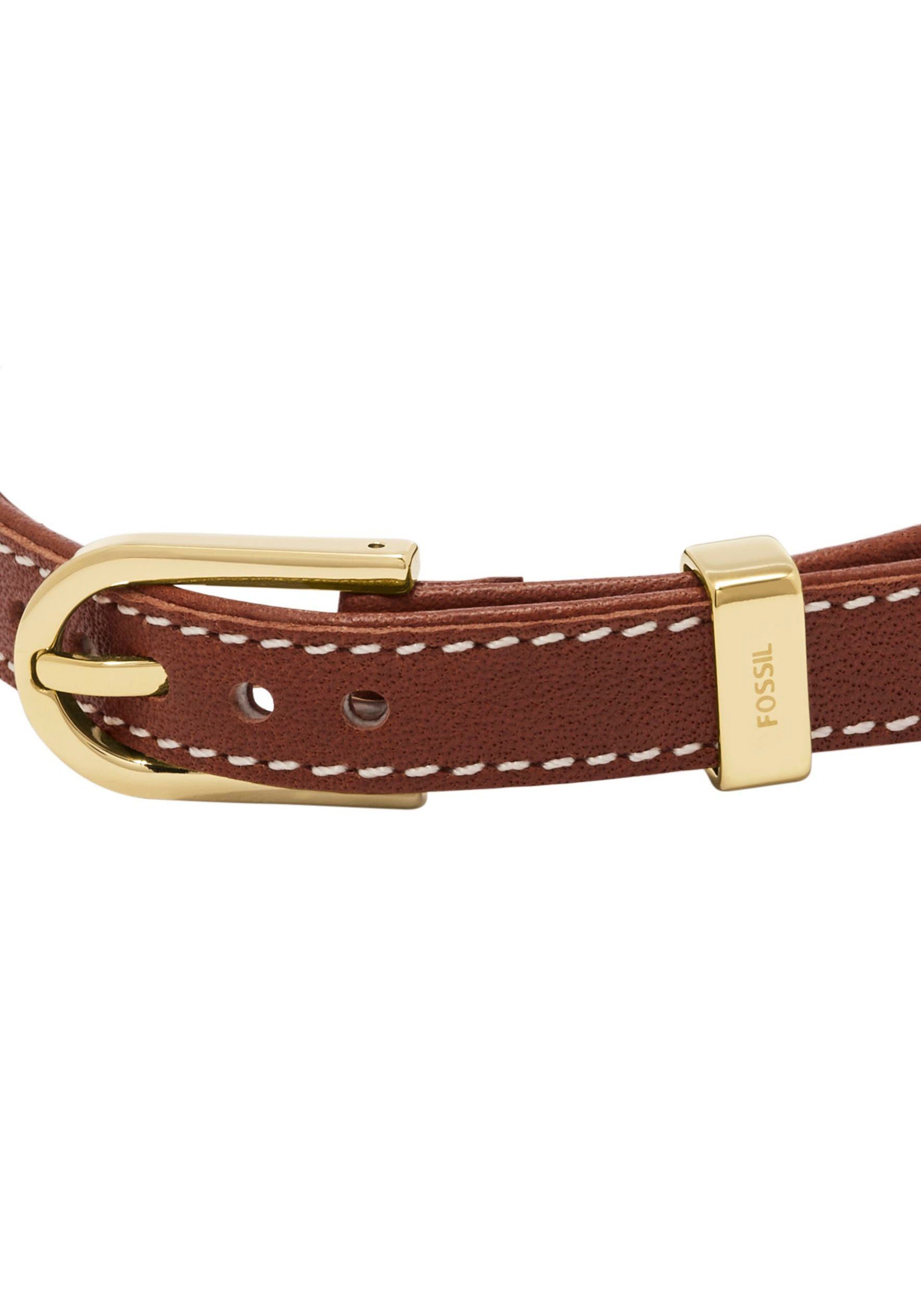 Strap Bracelet Armband gelbgoldfarben Leather HERITAGE JF04368710,JF04372791, Fossil