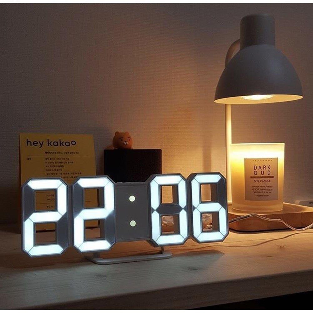 3D Weiß LED Digitalwecker, Küche Digitaluhr,für Wanduhr, Haus, Wecker Büro Oneid oder