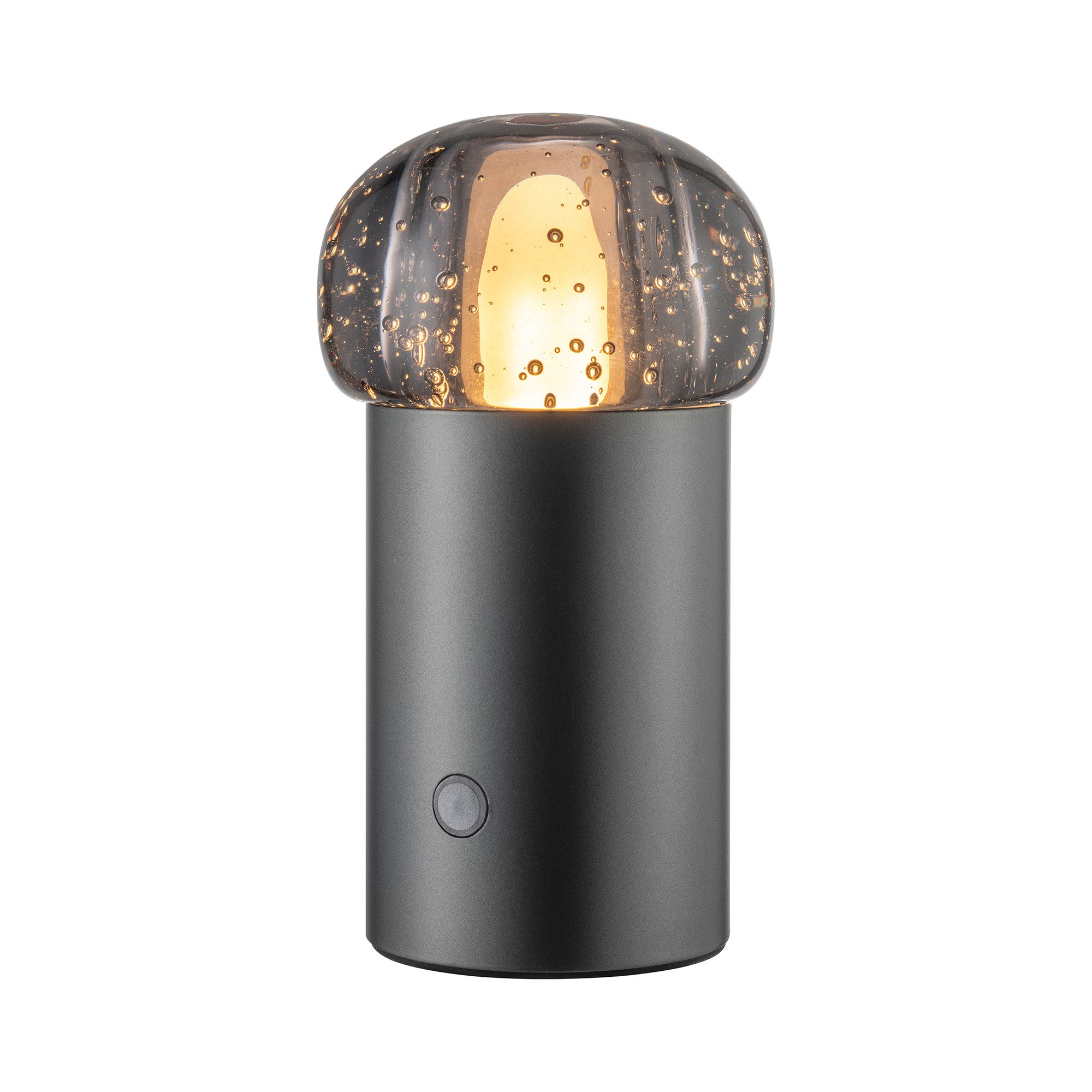blomus LED Tischleuchte -IRIS- Mobile Akku Tischlampe mit eleganter Aluminiumbasis 10x18 cm, LED fest integriert, Touch, 3 Lichtfarben, Dimmbar, Spritzwassergeschützt