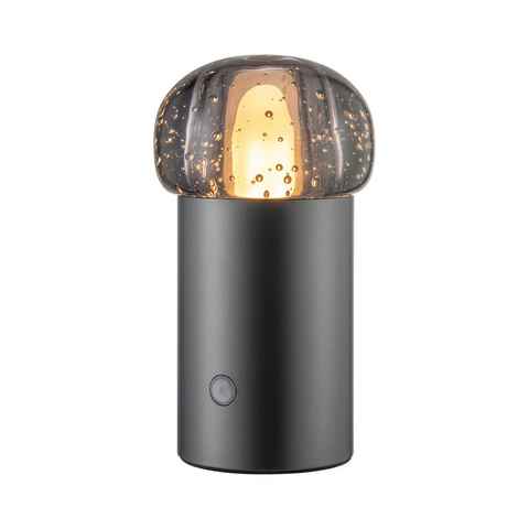 blomus LED Tischleuchte -IRIS- Mobile Akku Tischlampe mit eleganter Aluminiumbasis 10x18 cm, LED fest integriert, Touch, 3 Lichtfarben, Dimmbar, Spritzwassergeschützt