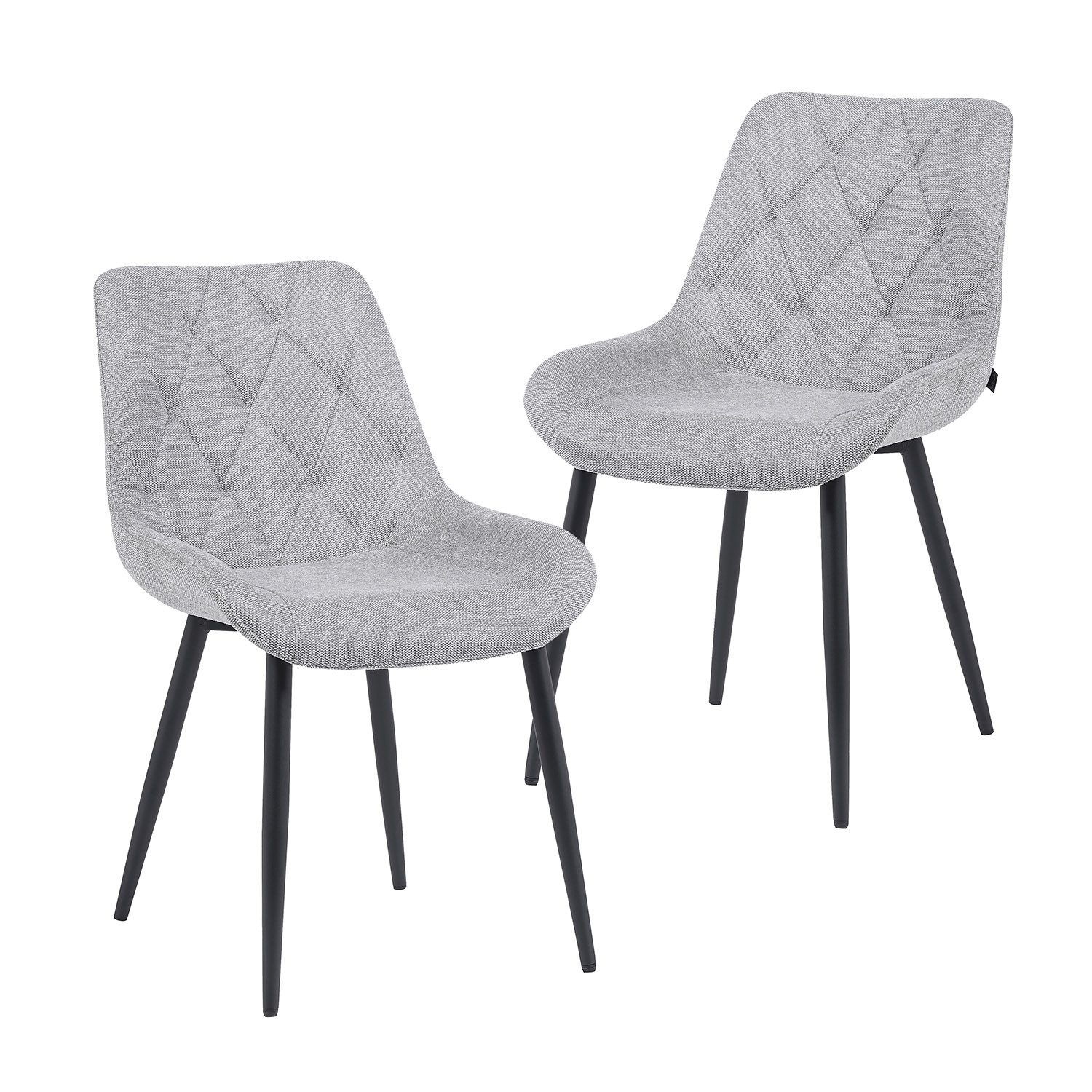 B&D home 4-Fußstuhl TANIA (Set, 2 St), gepolstert, Stuhlbeine aus Metall oder Massivholz wählbar