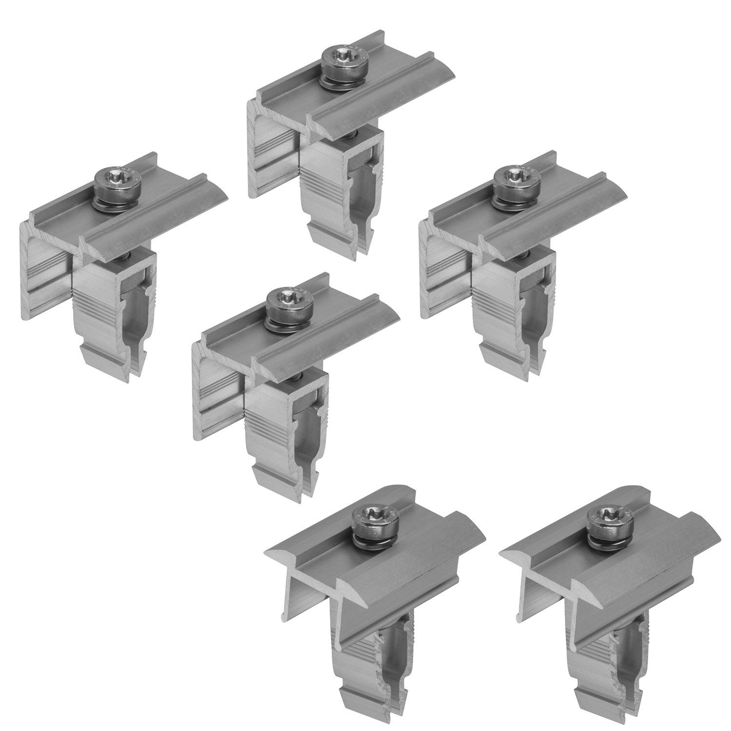 avoltik Solarmodul-Halterung 4x Endklemme + 2x Mittelklemme Easy-Click-System schwarz oder silber, (Avoltik 2x Mittelklemme + 4x Endklemme, 2x Mittelklemme + 4x Endklemme Farbe: Schwarz oder Silber, Material: Aluminium / robust, witterungsbeständig, rostb
