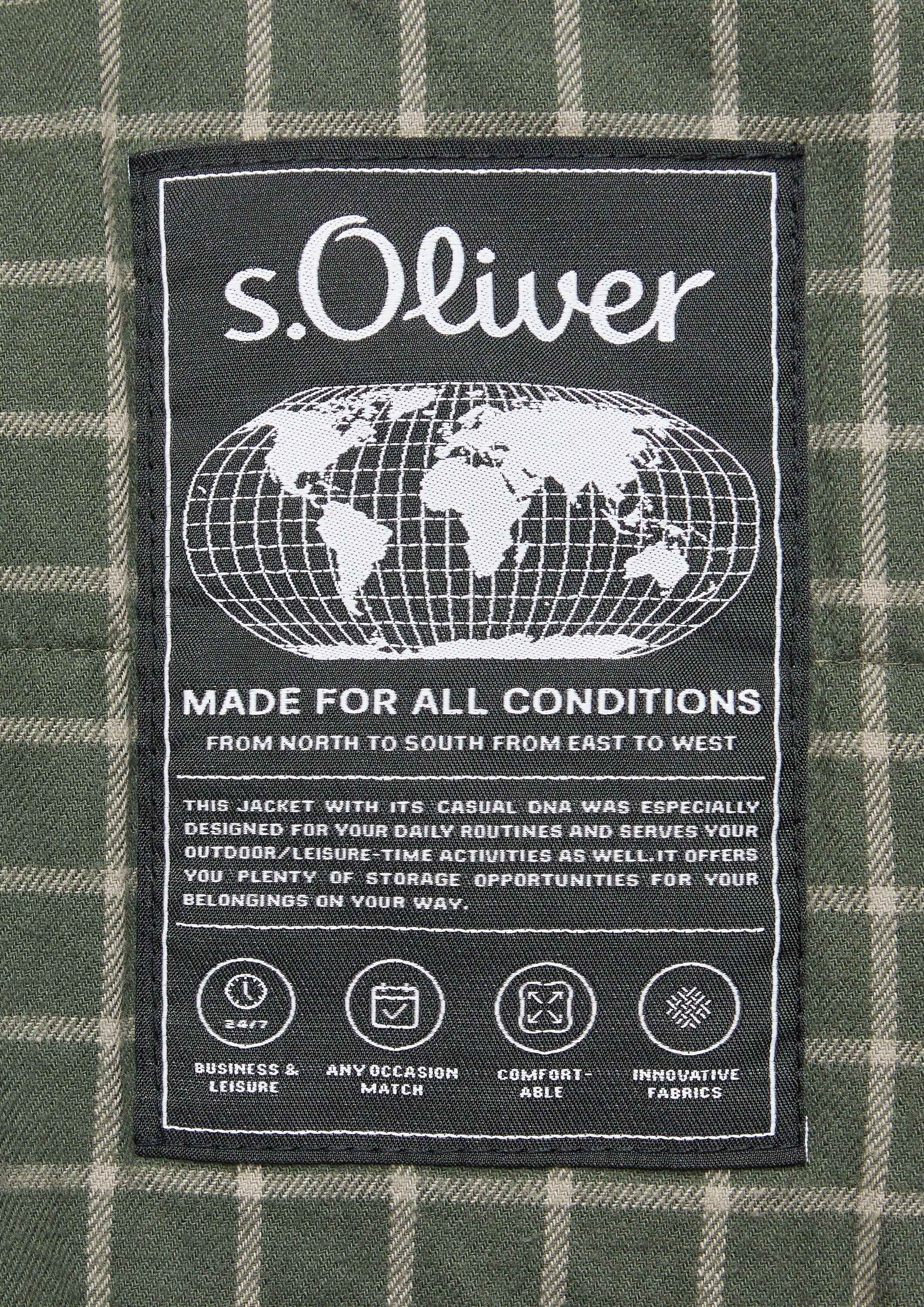 s.Oliver Funktionsjacke Outdoor-Jacke Beschichtete Jacke mit modischem Kordkragen