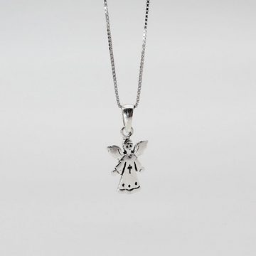 ELLAWIL Silberkette Kette mit Schutzengel Anhänger Glücksbringer Schutz Engel Mädchen (Kettenlänge 50 cm, Sterling Silber 925), inklusive Geschenkschachtel