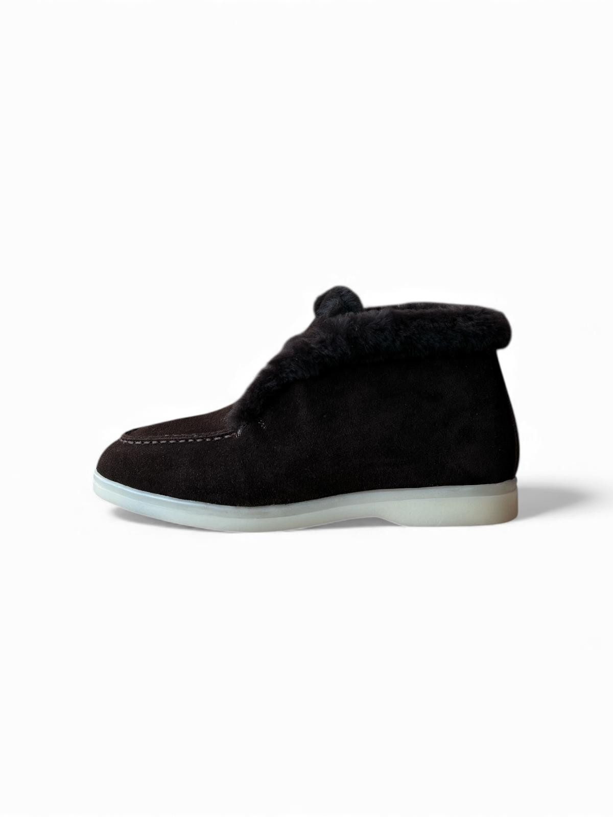Begoria Damen Leder Stiefeletten gefüttert mit Fell – Winter Boots Winterstiefelette