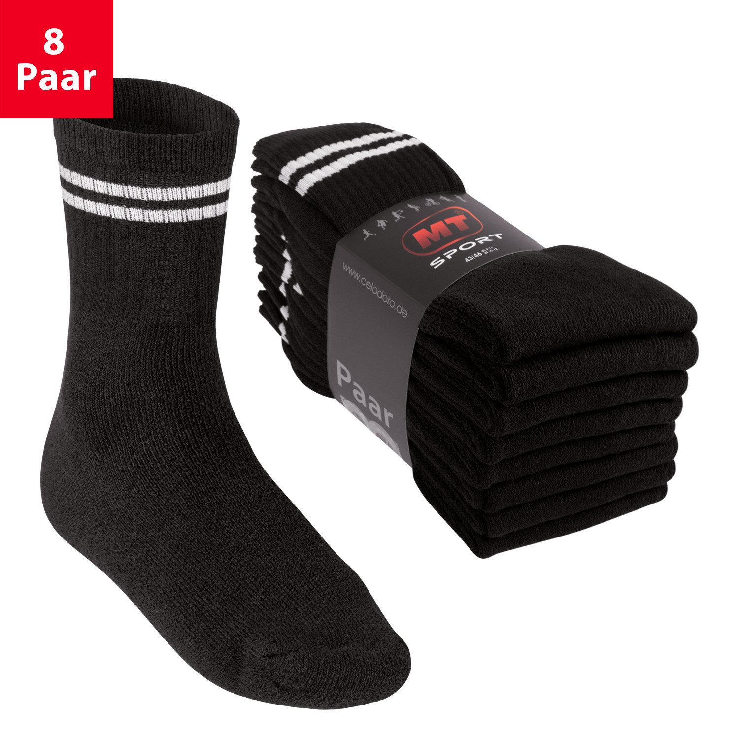 MT Tennissocken 8 Paar, 16 Paar Tennissocken für Damen & Herren