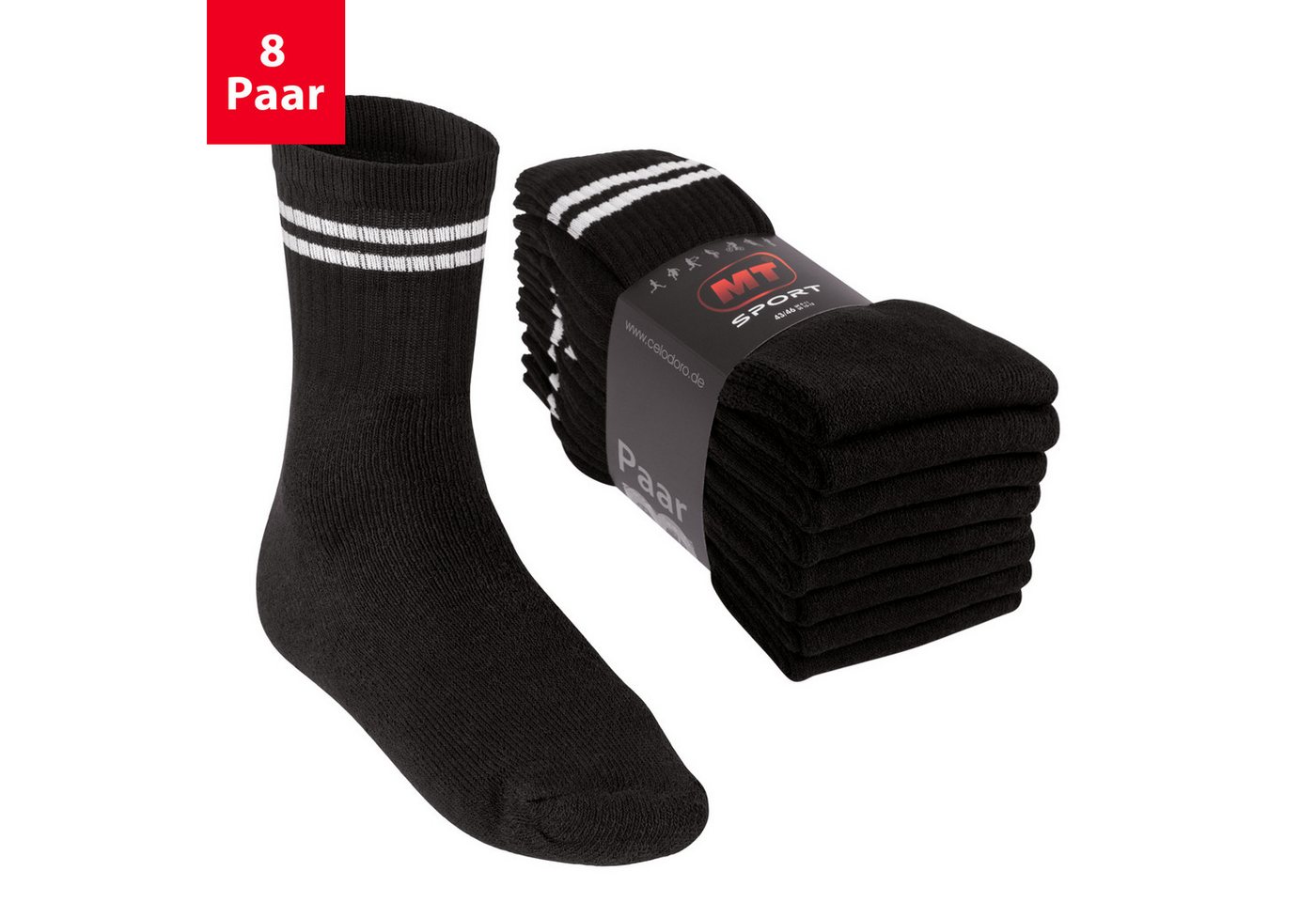 MT Tennissocken 8 Paar, 16 Paar Tennissocken für Damen & Herren (8-Paar)