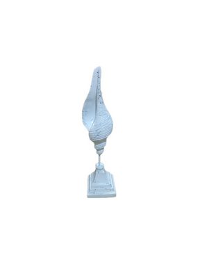 moebel17 Dekofigur Skulptur Muschel 2er Set Weiß Marmoroptik, Dekofigur aus Polyresin