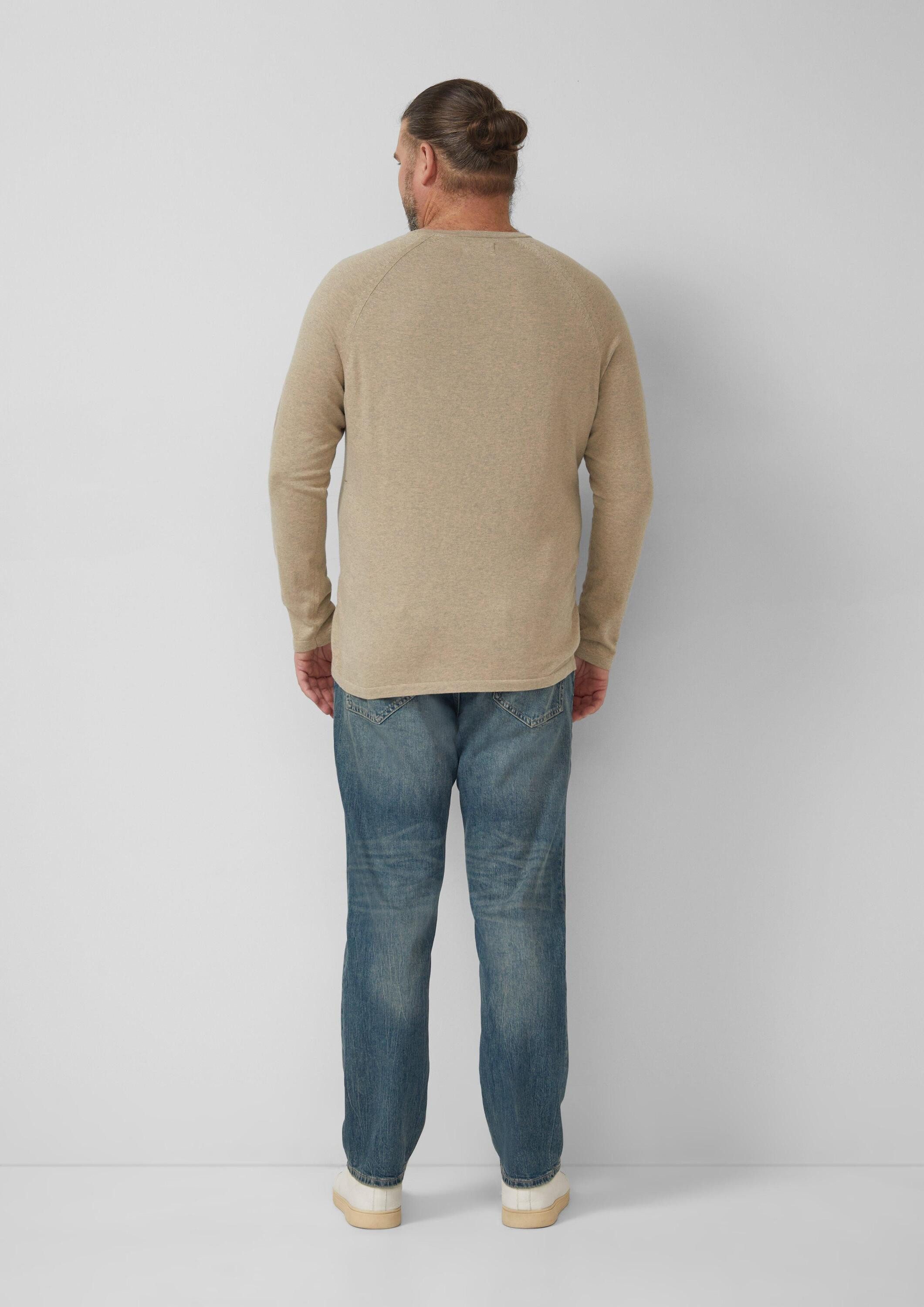 s.Oliver Longpullover Strickpullover Raglanpullover aus reiner Baumwolle