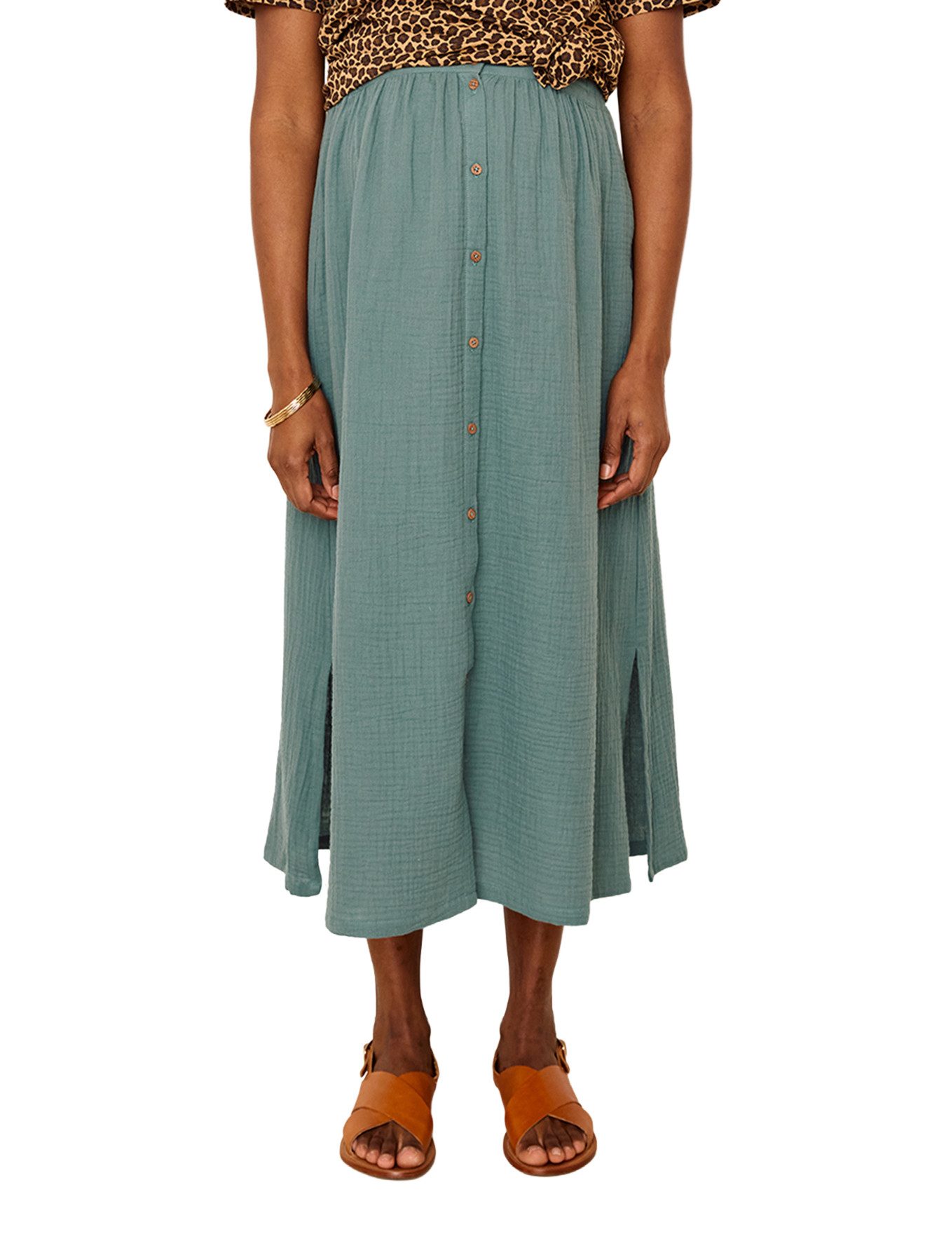 vertbaudet Umstandsrock Umstands-Maxirock aus Musselin mit breiten Dehnbund