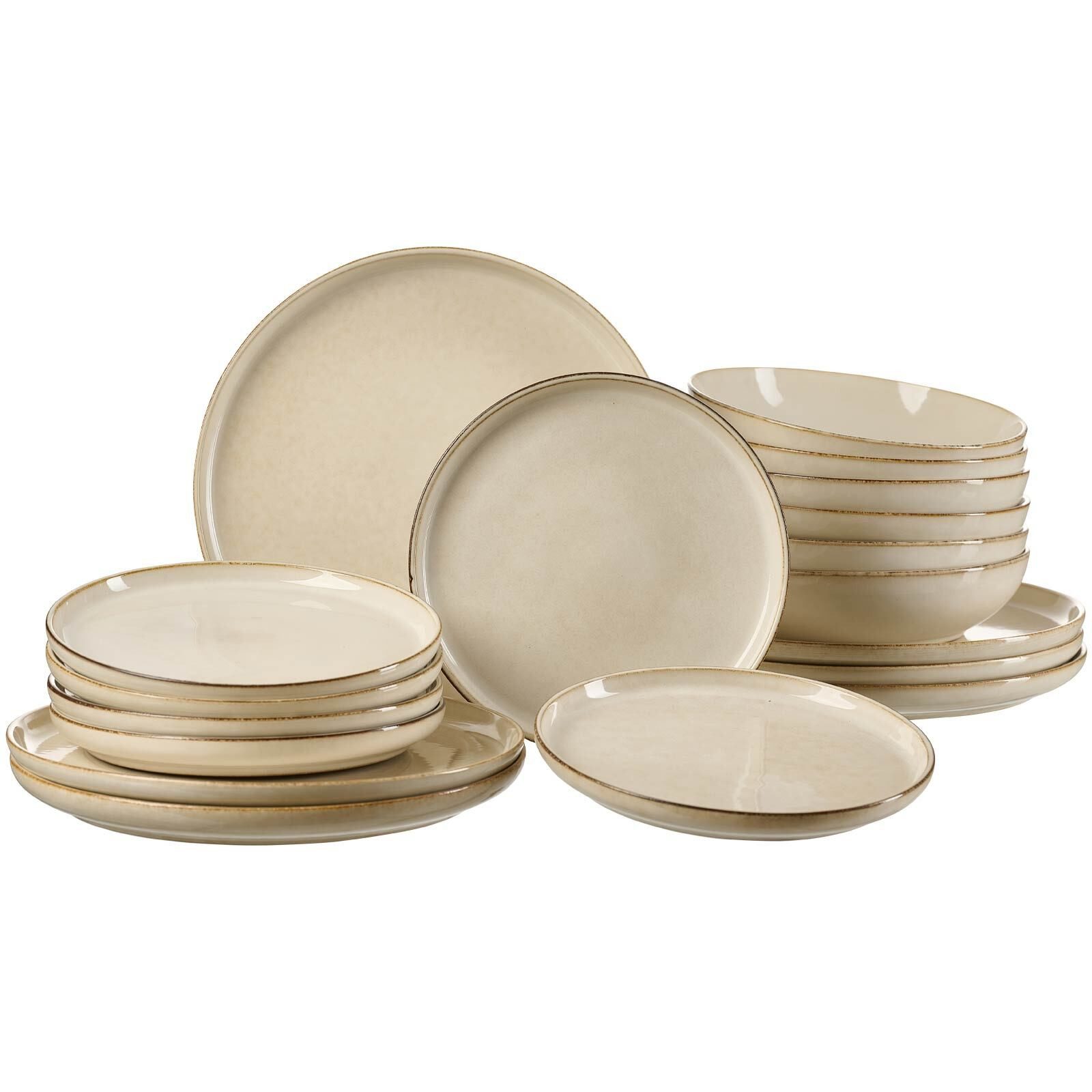 Ritzenhoff & Breker Kombiservice Olivia Teller-Set 18er Set (18-tlg), Steingut