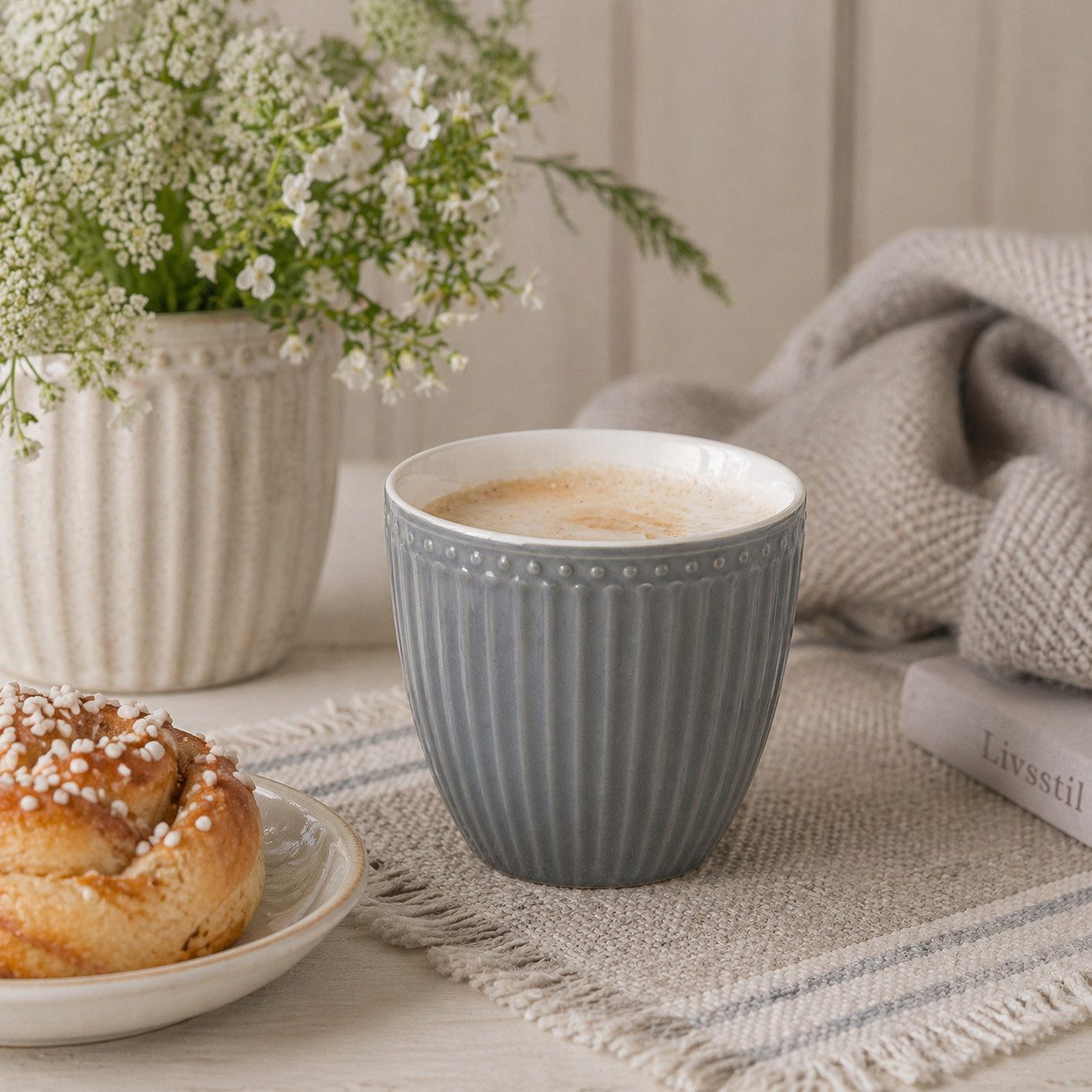 Greengate Becher GreenGate Latte Cup Alice Steingrau