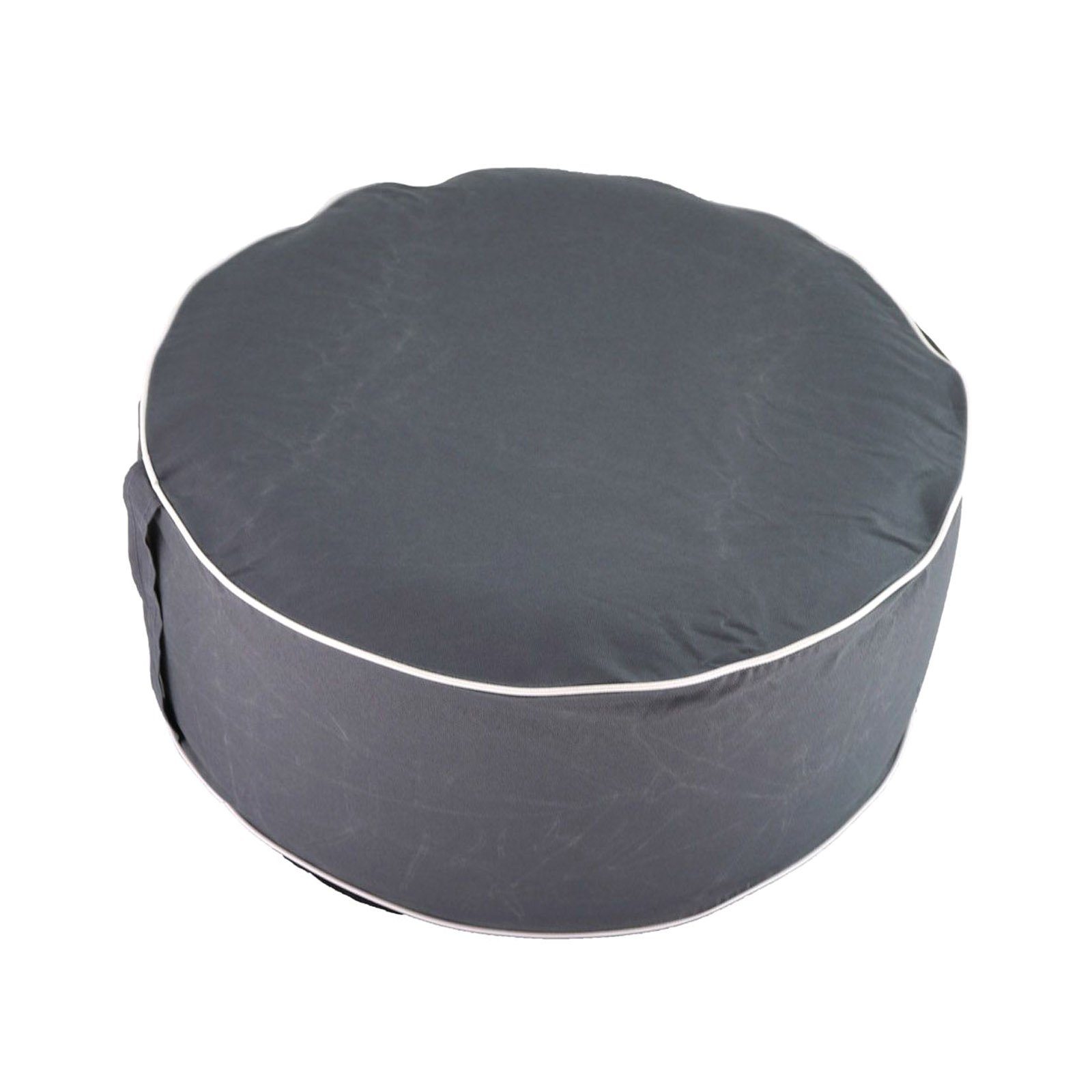 HAC24 Pouf Aufblasbarer Pouf Sitzhocker Outdoor Sitzpouf Sitz Hocker Sitzsack Grau Sitzkissen Fußhocker (1-St), 54 x 26 cm